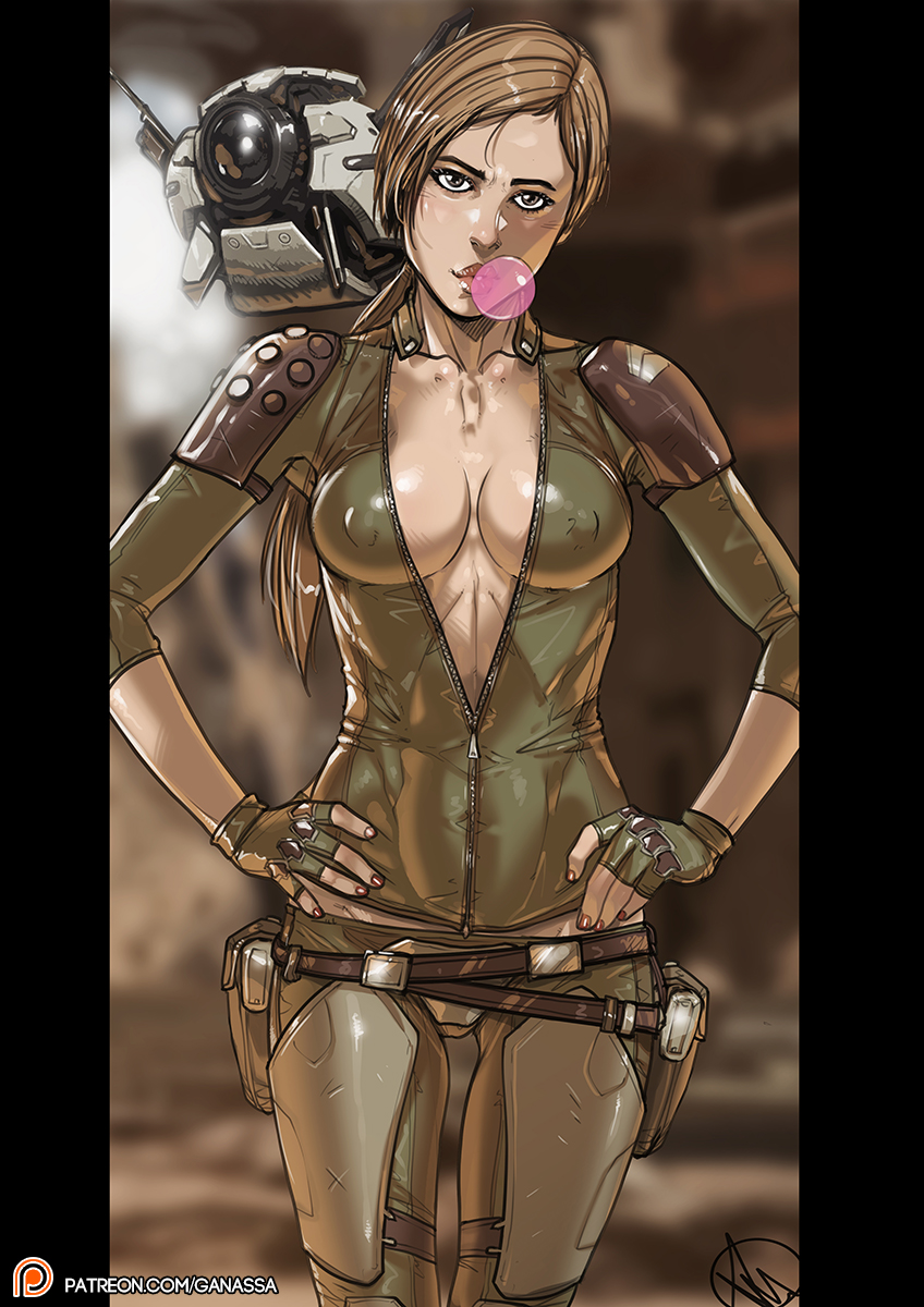 1girls, 2d, breasts, cassie cage, cleavage, erect nipples, female, female only, ganassa, looking at viewer, mortal kombat, mortal kombat 11, nipple bulge, nipples, solo