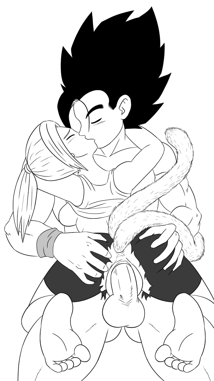 arched_eyebrows big_balls big_penis closed_eyes cowgirl_position dragon_ball dragon_ball_z father_and_daughter feet fusion hands_on_ass incest kiss kissing line_art lineart long_hair monochrome padm pleasure_face ripped_clothing son_bra spiky_hair straight straight_sex tail tank_top toes vaginal_penetration vaginal_sex vegito wrist_band