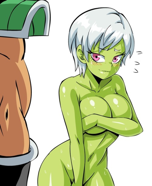 1boy 1girls :s abs alien alien_girl armor arms_up belly blush breasts broly cheelai clothed completely_nude covered_nipples covering covering_breasts covering_crotch dragon_ball dragon_ball_super ear embarrassed eyebrows eyebrows_visible_through_hair eyelashes eyes faceless_male female female_focus green_skin humanoid larger_male legs lewdamone male naked navel neck nude nude_female pink_eyes round_ears short_hair shoulders shounen_jump shy size_difference smaller_female source_request sweat thick_thighs wet white_background white_eyebrows white_hair