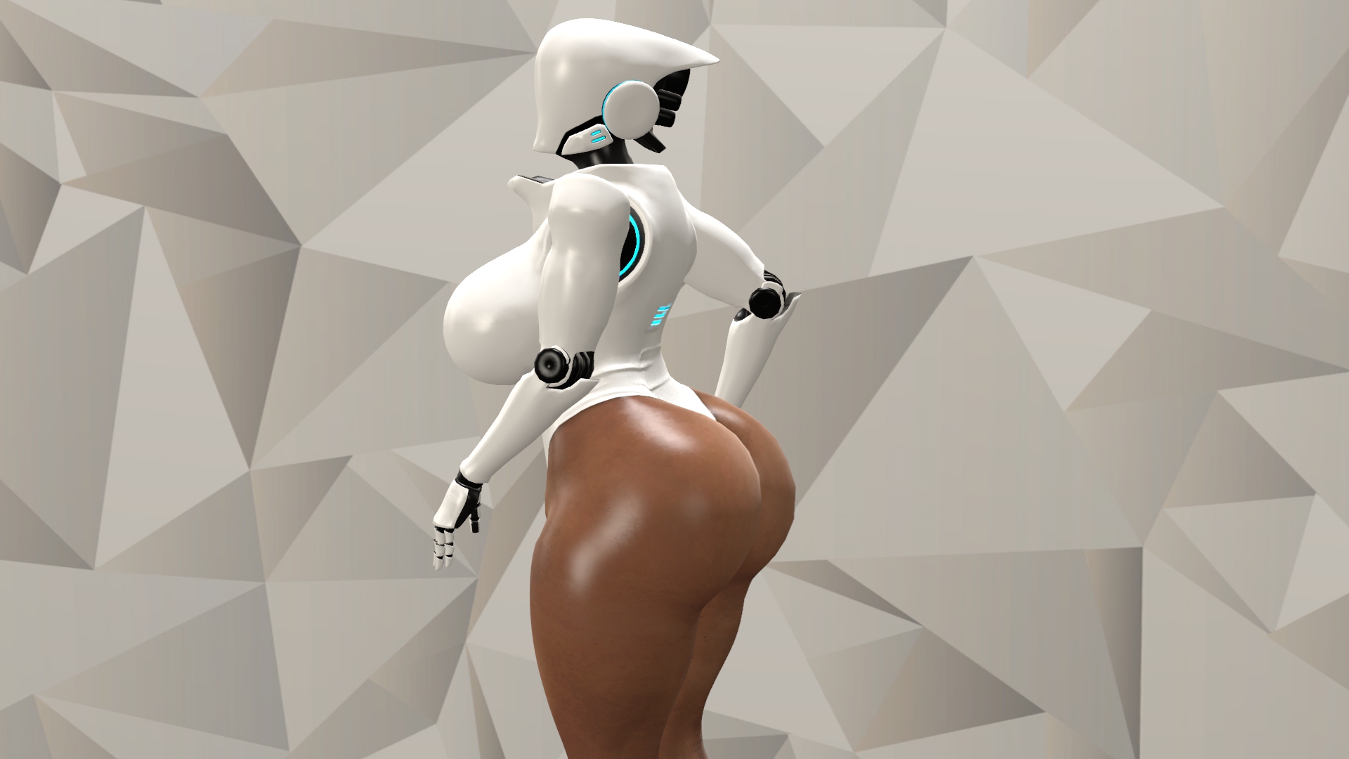 3d, ass, back, bare legs, big ass, big breasts, big butt, big hips, big thighs, breasts, clothed female, dark skin, dark-skinned female, female, haydee, haydee (game), huge ass, huge breasts, huge butt, humanoid, leotard, machine, mammal, pose, posing, robot, self upload, shiny skin, side view, solo, source filmmaker, standing, sweat, thick, thick thighs, video games, viperarcane, white leotard, wide hips