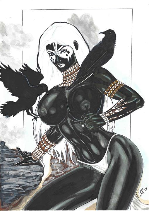 1girls 2017 ass bare_breasts big_breasts bird birds black_nipples black_skin breasts busty crow crows curvaceous curvy dated east_of_west ed_benes_studio erect_nipples facepaint female female_only frank_lima grey_eyes image_comics long_hair nail_polish native native_american nipples no_bra panties pinup scowl signature solo spirit thighs topless voluptuous west_crow_(character) white_hair white_lips white_lipstick white_nail_polish white_nails white_panties