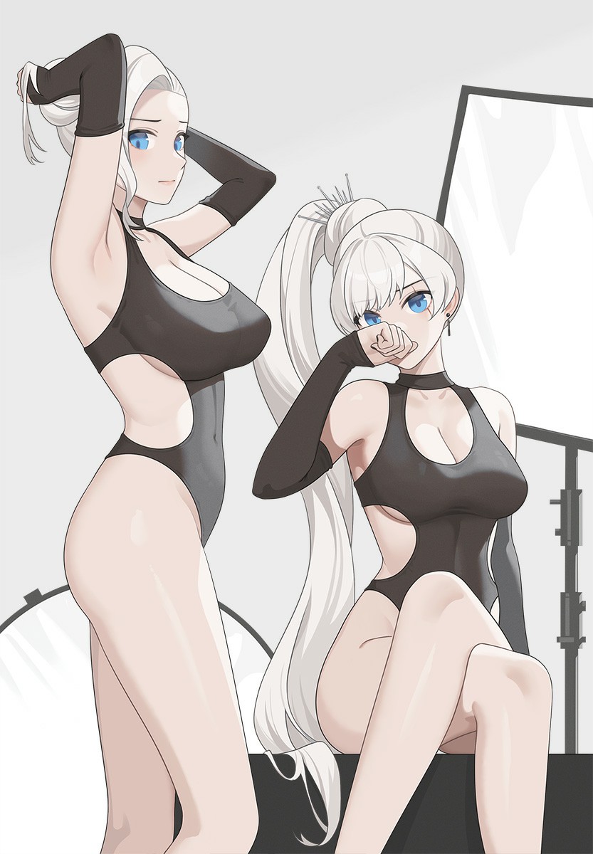 100wang 2girls female female_only rwby tagme weiss_schnee winter_schnee