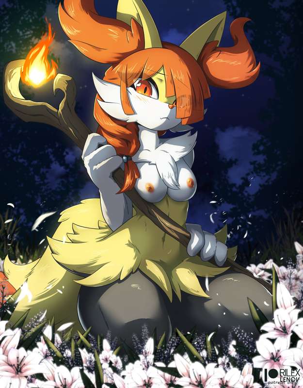 1girls, anthro, braixen, female, furry, furry female, furry only, pokemon, pokemon (species), rilex lenov