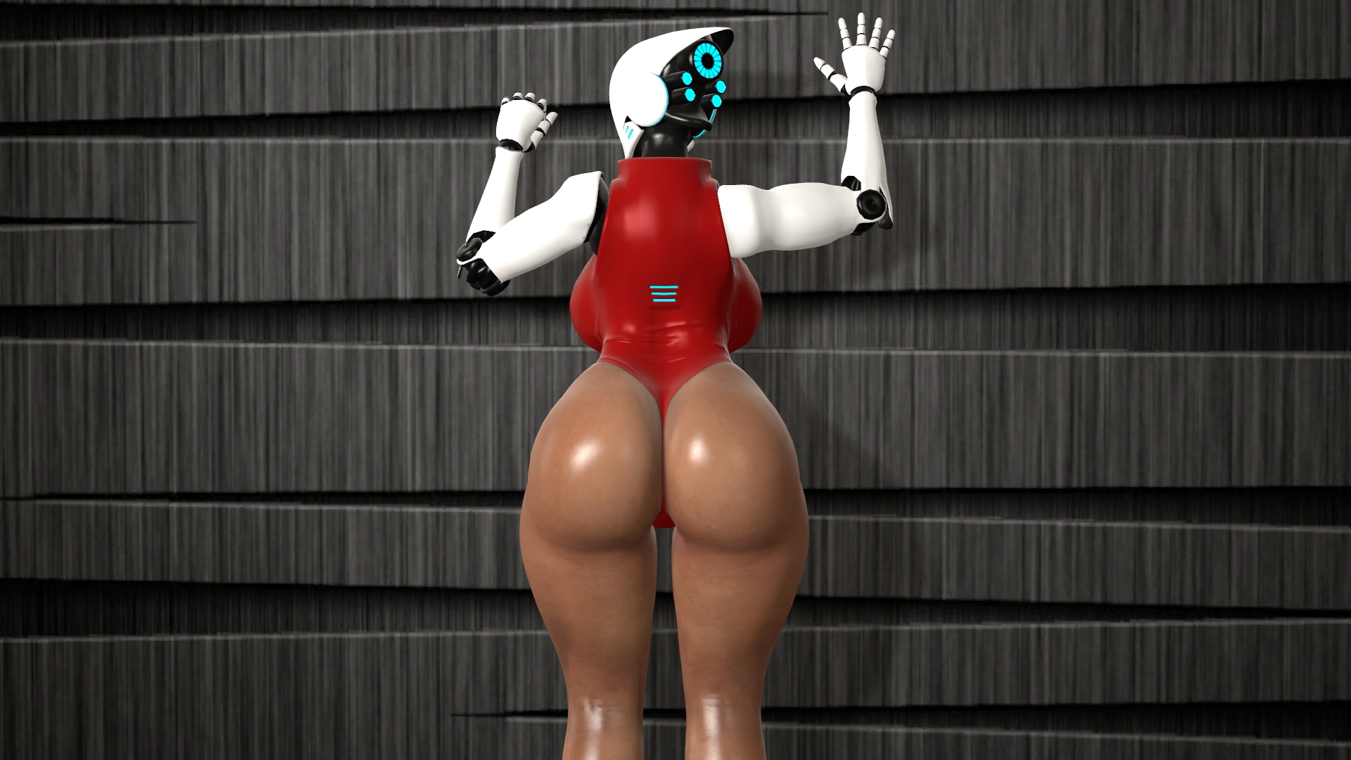 3d, ass, ass focus, backboob, big ass, big breasts, big butt, big hips, big thighs, breasts, brown skin, clothed female, curvy, dark skin, dark-skinned female, female, female only, haydee, haydee (game), huge ass, huge breasts, huge butt, humanoid, large breasts, leotard, machine, mammal, pose, posing, red leotard, robot, self upload, shiny skin, solo, source filmmaker, standing, sweat, tan skin, thick, thick thighs, video games, viperarcane, wide hips