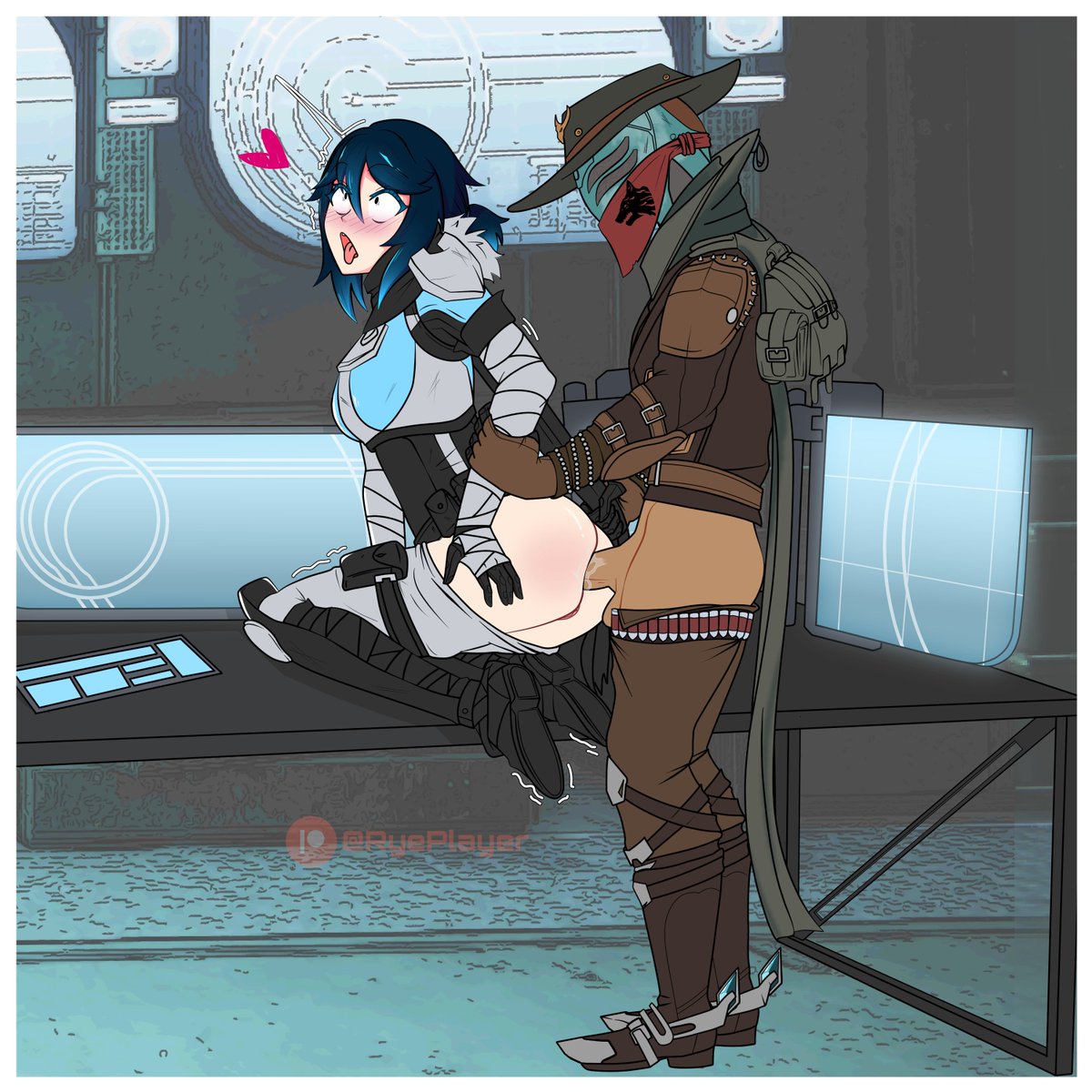 1boy 1girls ahe_gao anal anal_insertion anal_sex anus armor armored_boots armored_female armored_gloves ass carrying carrying_partner cloak destiny_(game) destiny_2 faceless faceless_character faceless_male female from_behind guardian_(destiny) hat heart helm holding holding_partner hunter_(destiny) lifting looking_pleasured male male/female pants_down penetration penis penis_in_ass penis_out ryeplayer tagme