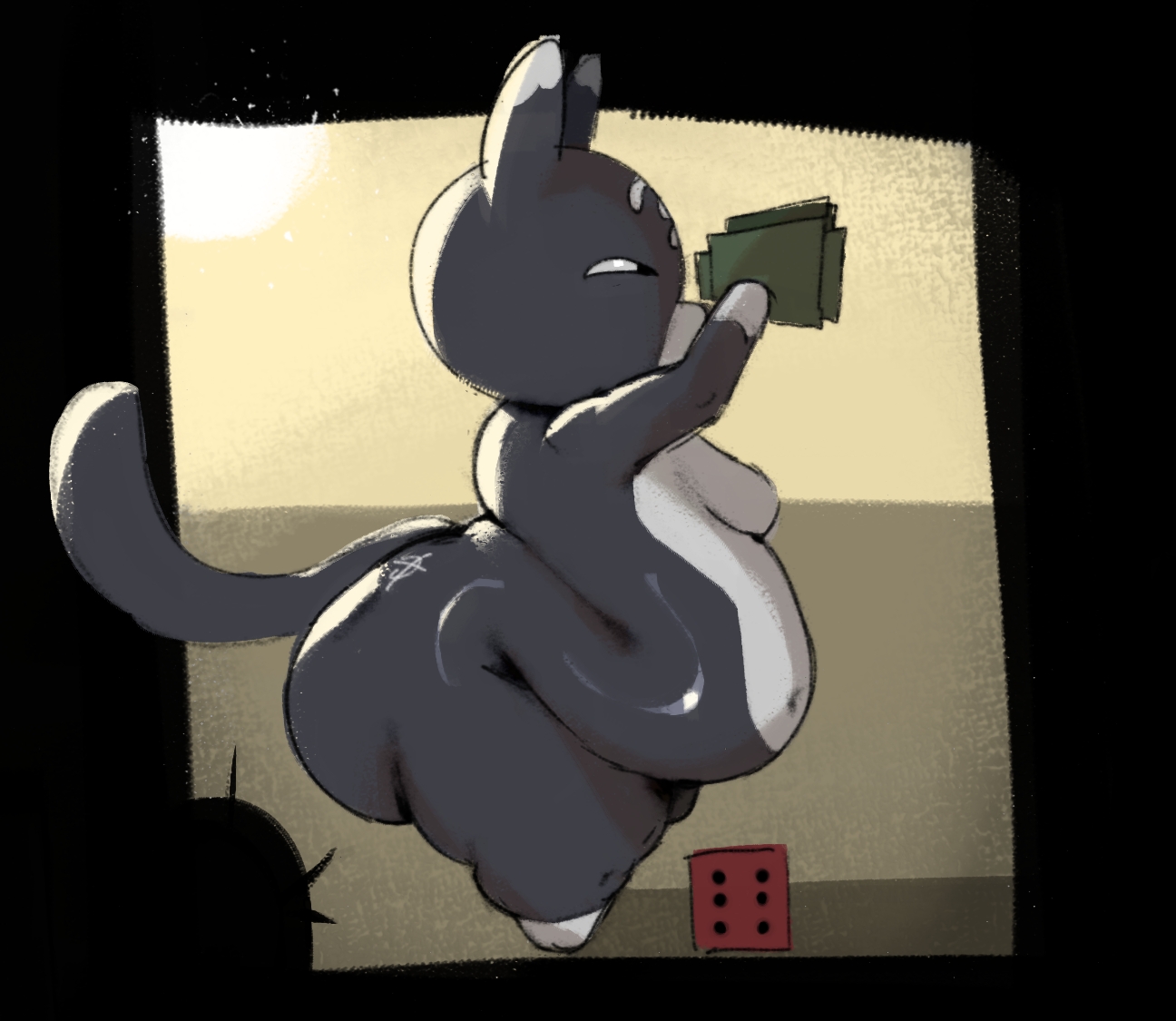 ass, belly, belly button, big ass, big belly, chubby, estebon89, feline, furry, gambit (mewgenics), male, mewgenics, moobs, no balls, no feet, no nipples, no penis, overweight, tagme, thick thighs, thighs, where is heisenberg