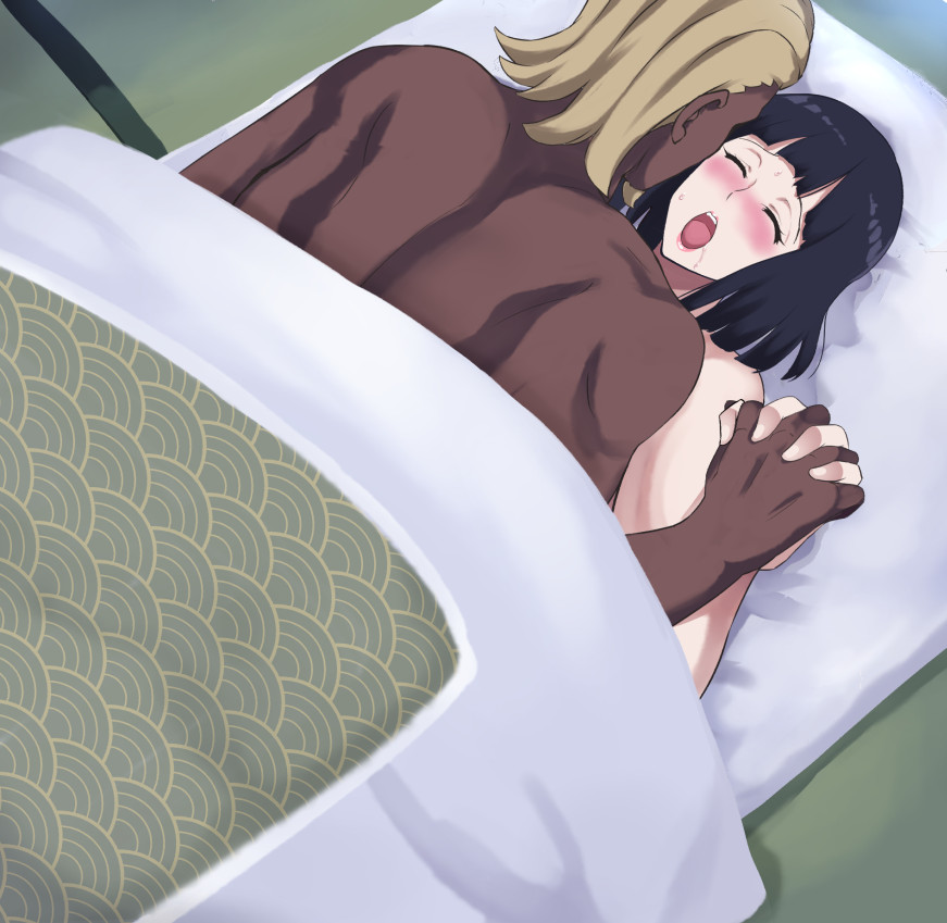 0byte, 1boy, age difference, boruto: naruto next generations, cheating, dark skin, dark-skinned male, eyes closed, female, hyuuga hinata, interracial, male, milf, naruto, naruto (series), netorare, ntr, raikage, uzumaki hinata