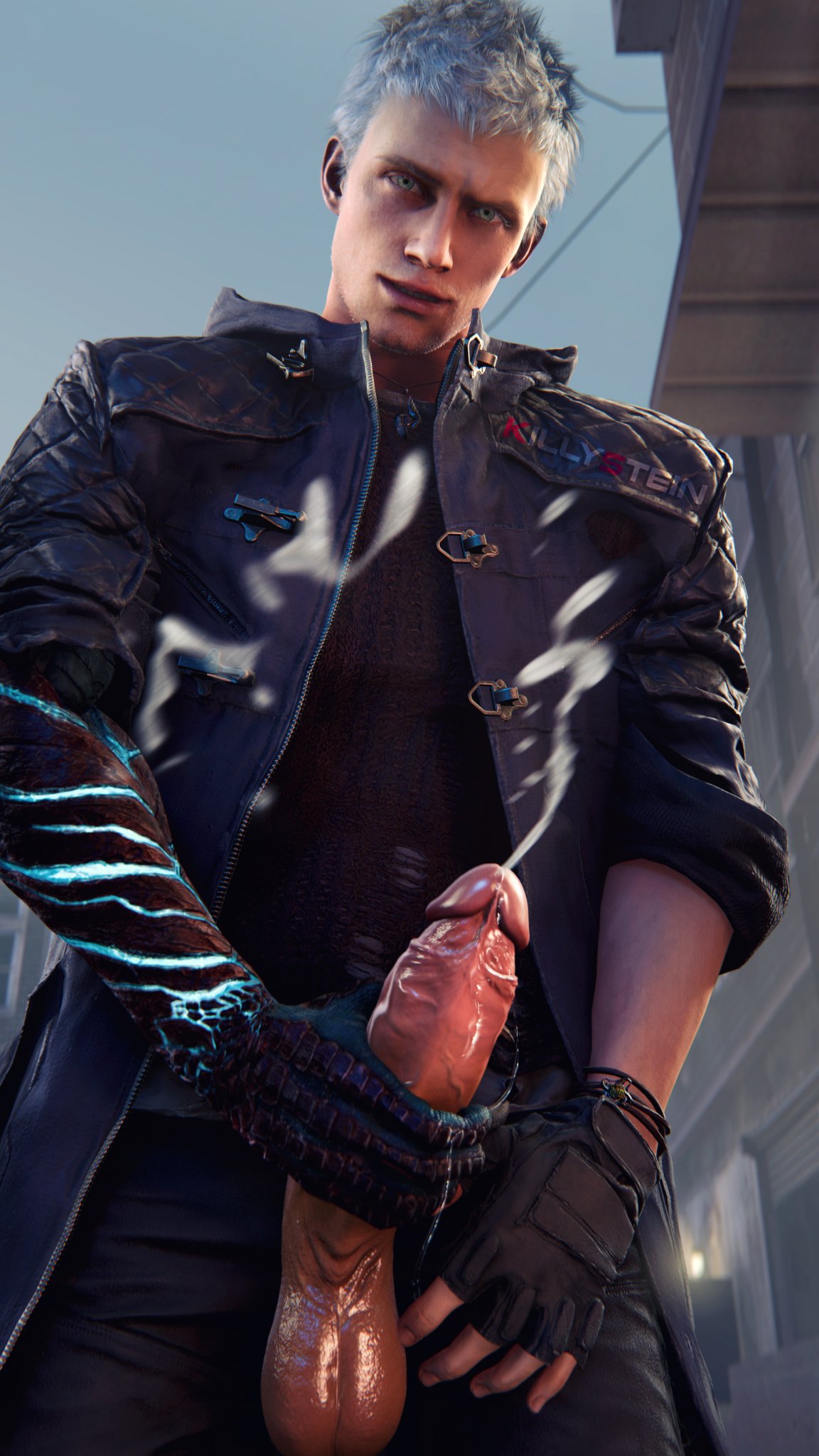 3d, 3d (artwork), cumshot, devil may cry, devil may cry (series), devil may cry 5, killystein, male, male only, masturbation, nero (devil may cry), solo, solo male
