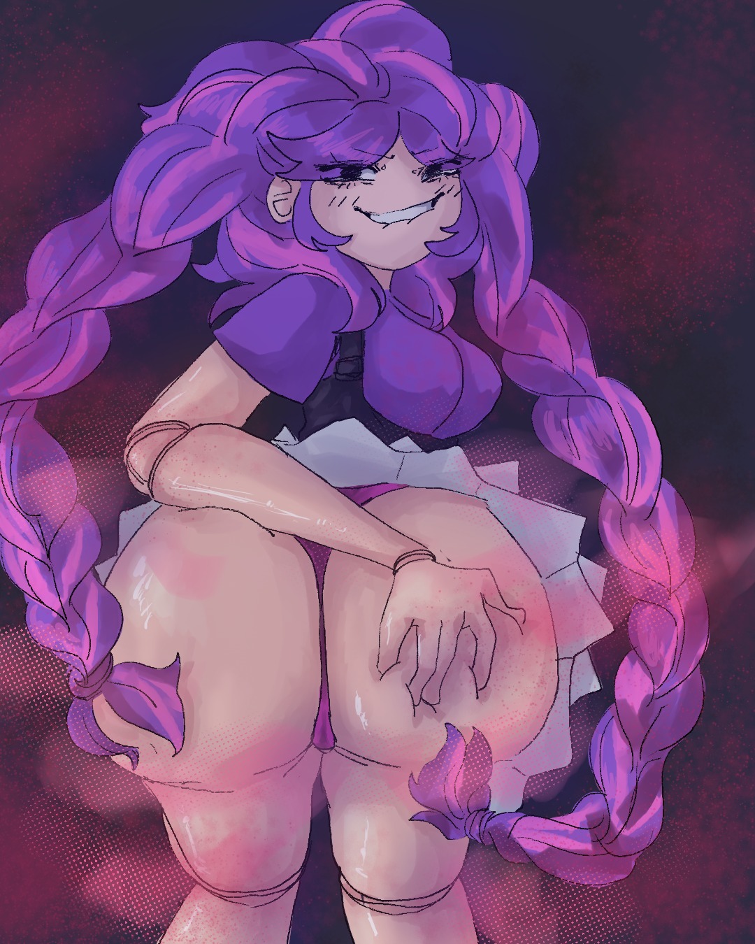 1female, 1girls, 2026, 2026s, 2d, 2d (artwork), 2d artwork, animate inanimate, ass, ass focus, big ass, big breasts, big butt, big thighs, bitting lip, black dress, black eyes, braid, braided hair, braided ponytail, curvy, curvy female, curvy figure, digital art, digital drawing, digital drawing (artwork), digital media, digital media (artwork), digital painting, digital painting (artwork), doll, doll girl, exhibition, exhibitionism, exhibitionist, exposed, exposed ass, eyelashes, female, female focus, flashing, flashing ass, flashing butt, fully clothed, grabbing, grabbing ass, grabbing butt, grabbing own ass, hair, humanoid, humanoid female, inanimate animate, invitation, inviting, inviting to fuck, inviting to sex, large ass, large breasts, large butt, large thighs, leg warmers, legwarmers, lily lovebraids, living toy, long hair, long purple hair, looking at viewer, looking back, mascot horror, mob entertainment, mob games, noseless, not furry, overall dress, overall skirt, panties, ponytail, ponytail (hair), ponytail female, poppy playtime, poppy playtime (chapter 5), presenting, presenting ass, presenting butt, presenting hindquarters, presenting pussy, purple hair, purple shirt, redbon0, sketch, smile, smiling, smiling at viewer, thong, thong panties, video games, warmers, wide hips