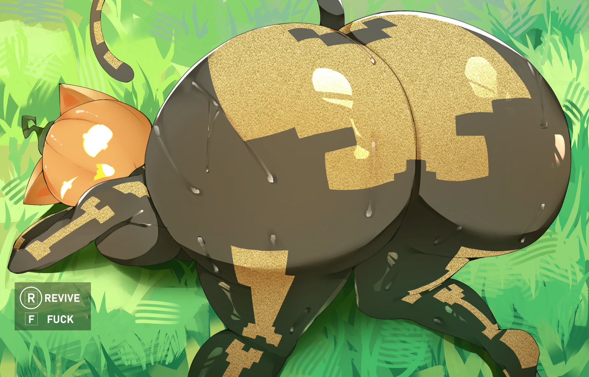 2d, 2d (artwork), 2d artwork, big ass, big butt, bubble ass, bubble butt, butt up, cat ears, cat girl, cat tail, catgirl, epic games, feline, female, fortnite, fortnite: battle royale, hoshoidk, huge ass, huge butt, jack-o pose, spice (fortnite)