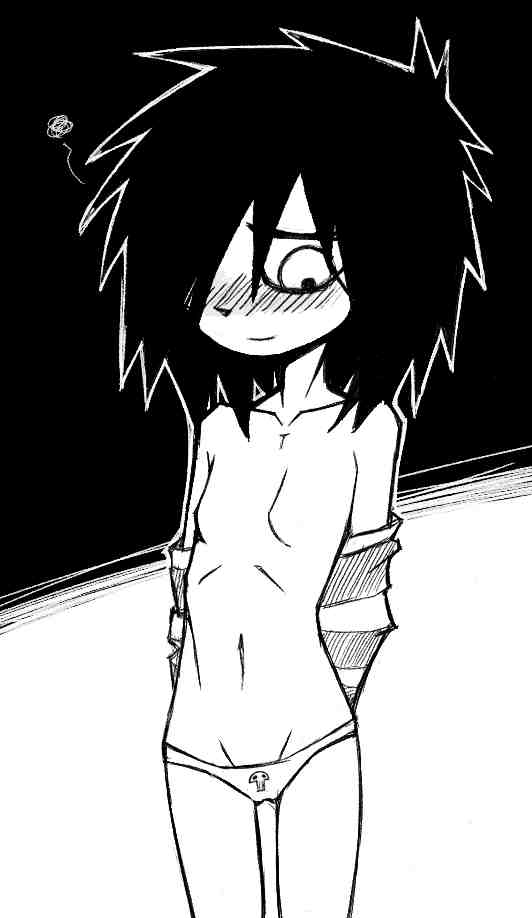 breasts, female, i can't sleep, nervous expression, nia (i can't sleep), panties, showing off, topless, underwear