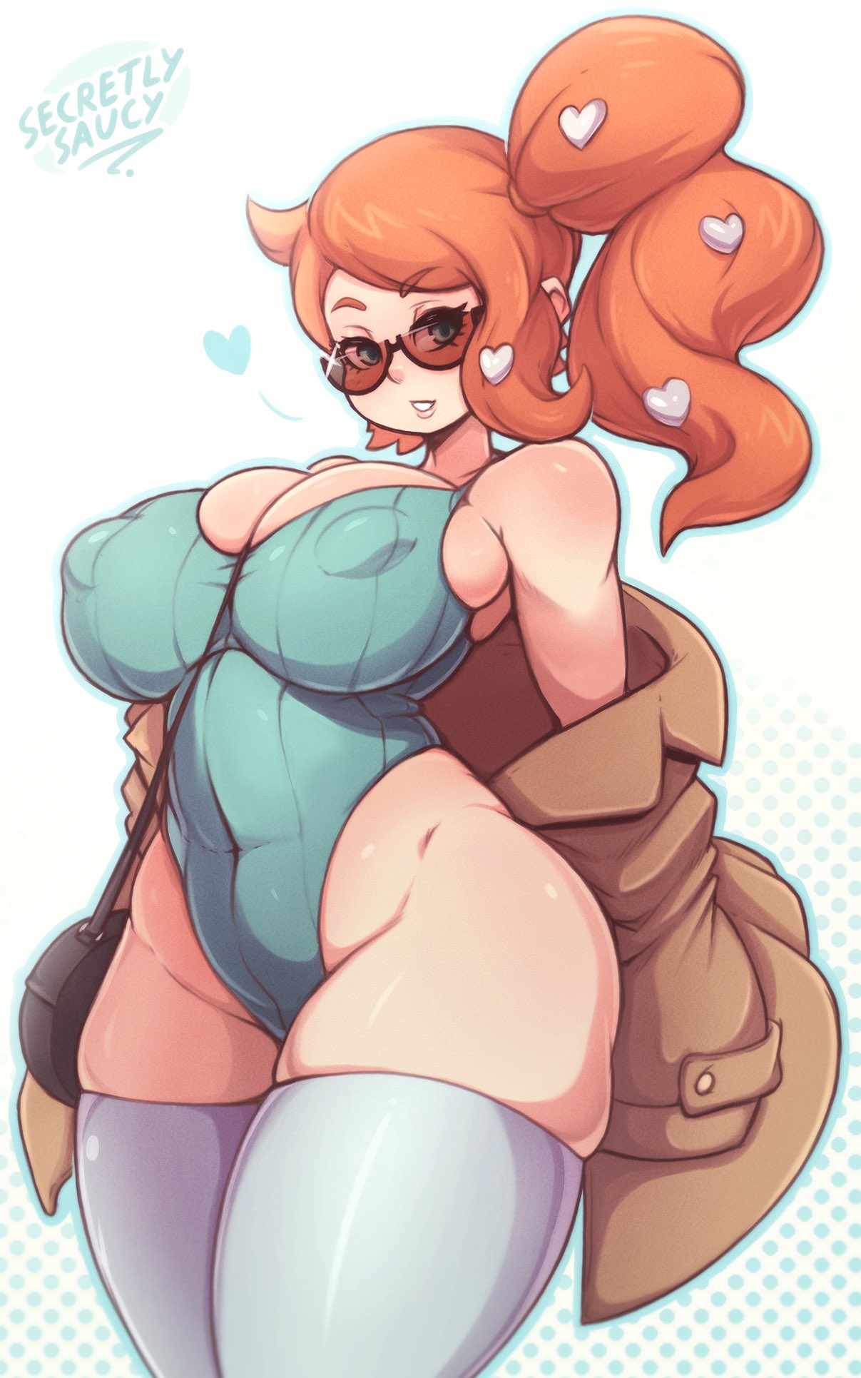 1girls alternate_breast_size big_breasts breasts clothed coat female female_only glasses heart hourglass_figure huge_ass huge_breasts human human_only large_breasts leotard nintendo orange_hair pokemon pokemon_ss ponytail red_hair secretly_saucy skindentation sonia_(pokemon) source_request sunglasses text thick_thighs thighhighs tinted_eyewear voluptuous watermark wide_hips