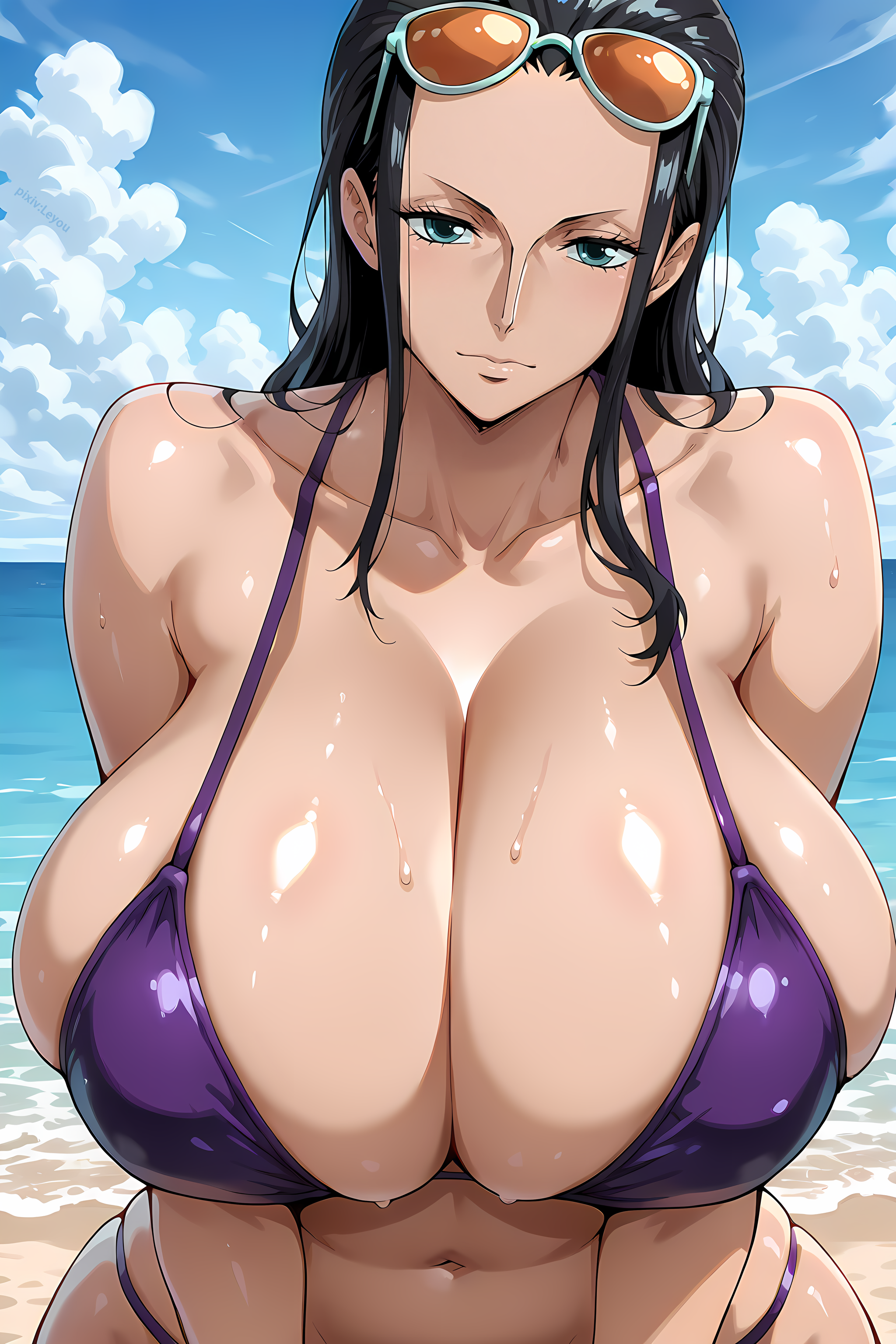 ai generated, bikini, clothing, female, female only, leyou, nico robin, one piece, scantily clad