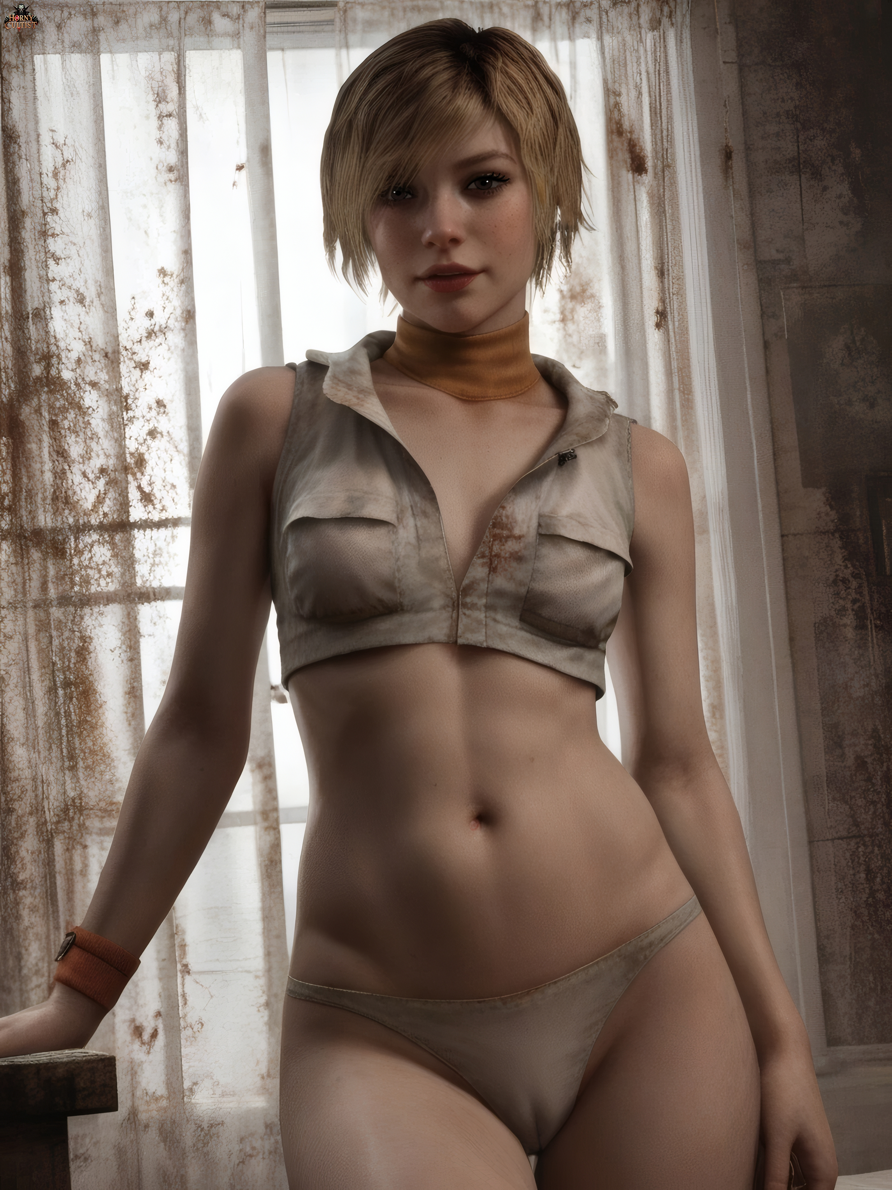 ai generated, bikini, cameltoe, cute, fanart, female, heather mason, horny cultist artist, patreon, pussy, realistic, silent hill, silent hill 3, younger female