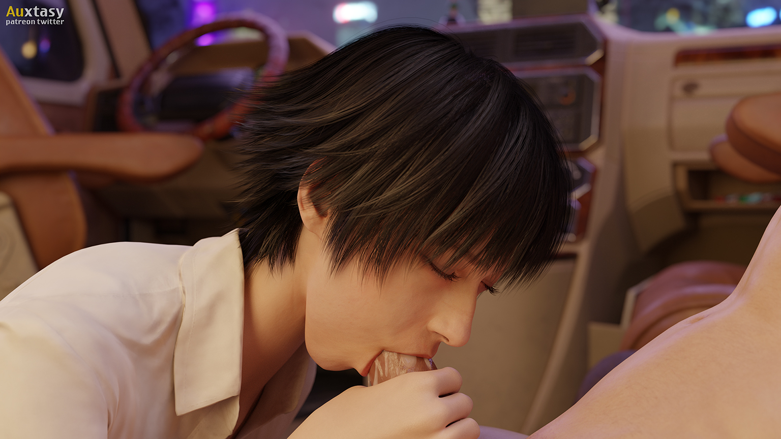 3d, auxtasy, blender, blowjob, cum, cum in mouth, devil may cry, devil may cry (series), devil may cry 5, female, lady (devil may cry), oral, oral sex