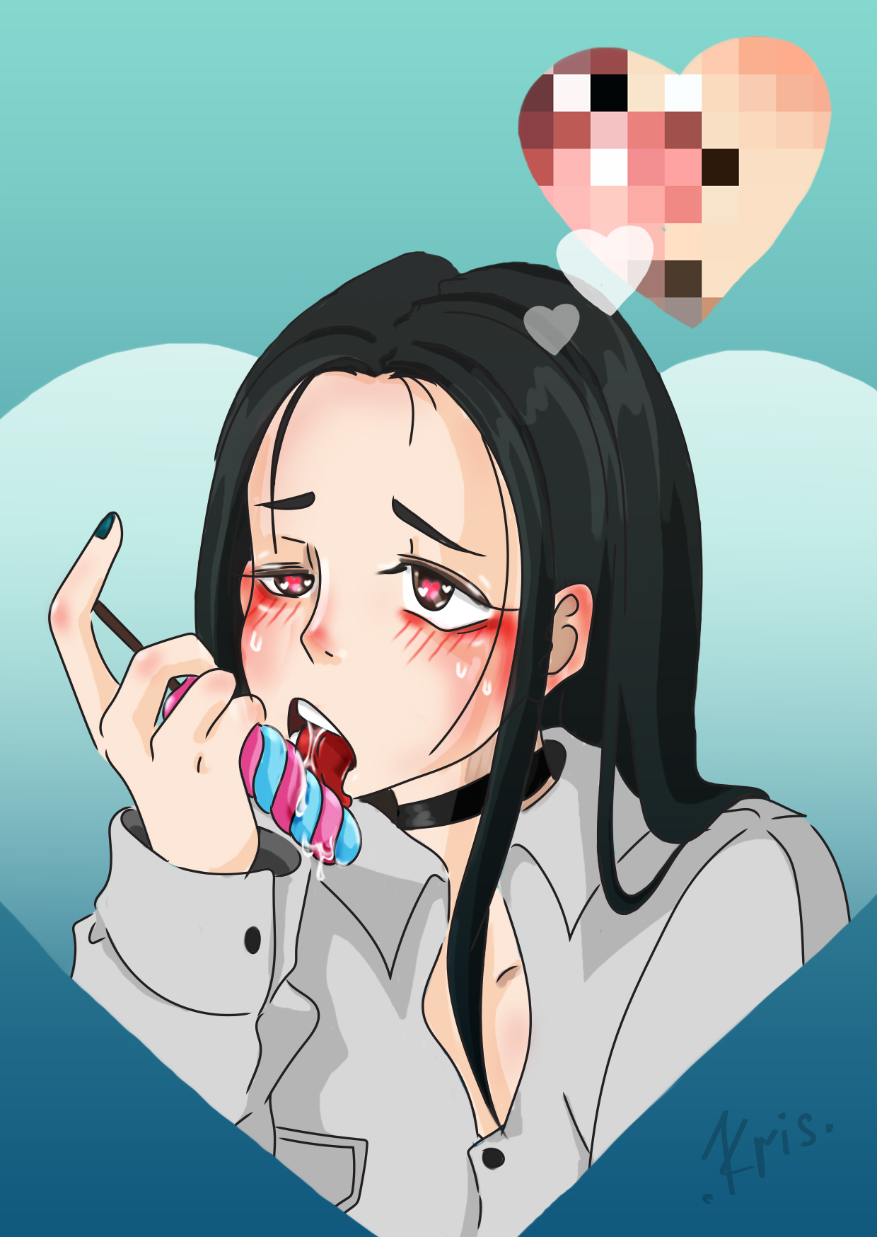 1boy, ahe gao, androgynous, black hair, censored, fellatio, femboy, feminine male, food play, gay, haku (naruto), heart-shaped pupils, imagination, imagining, licking, licking popsicle, long hair, male, male focus, male only, mosaic censoring, naruto, naruto (classic), naruto (series), naruto shippuden, natsuzero, oral, otoko no ko, popsicle, sexually suggestive, solo, solo focus, symbol-shaped pupils, yaoi