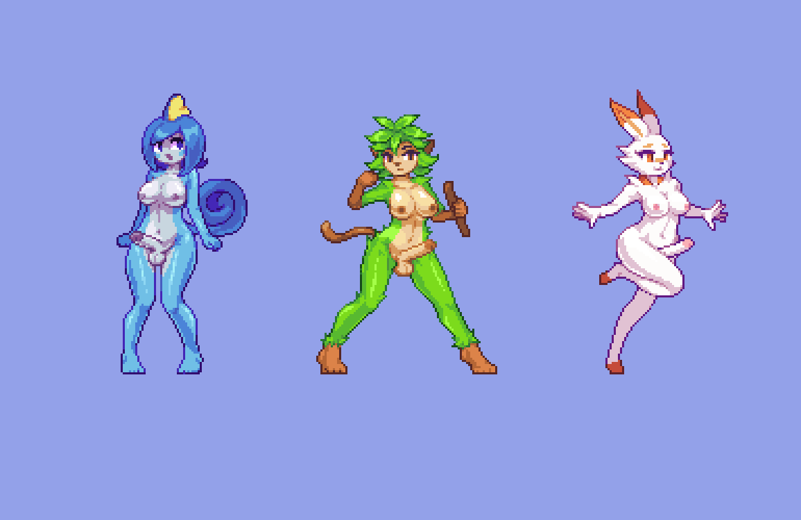 2019 3futas anthro anthrofied applejuiceman areolae armpits ass big_breasts big_ears big_eyes blue_eyes blue_hair blue_skin breasts brown_eyes brown_fur bunny_ears dickgirl edit erection eyelashes feet fur furry futa_only futanari game_freak green_fur grookey hard_pixels holding intersex lagomorph leg_up long_ears looking_at_viewer looking_away monkey navel nintendo nipples noscium nude orange_fur paws penis pixel_art pokémon_(species) pokemon pokemon_ss pose purple_background scalie scorbunny short_hair smile sobble spread_legs standing stick tail testicles thick_thighs thigh_gap toes video_games white_fur white_penis wide_hips