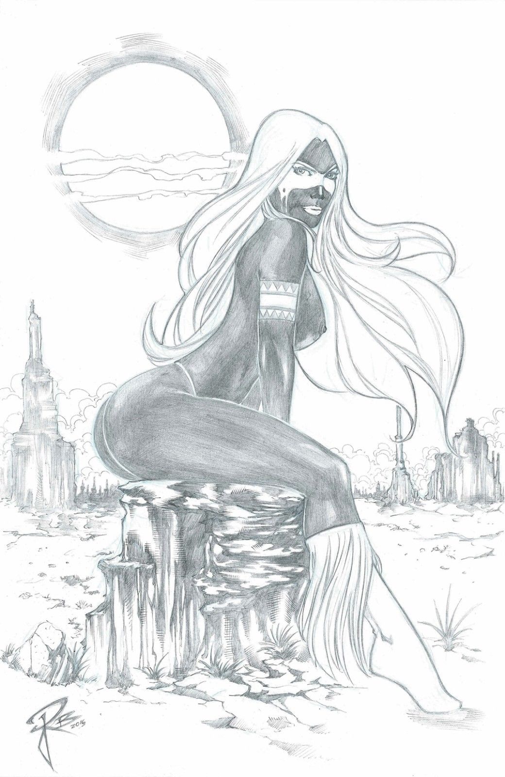 1girls 2016 artist_request ass big_ass big_breasts black_nipples black_skin boots breasts busty butte clouds cowboy_boots curvaceous curvy dat_ass dated desert east_of_west erect_nipples facepaint female female_only greyscale image_comics loincloth long_hair monochrome native native_american nipples no_bra panties pinup rock signature sitting sitting_on_rock sketch solo spirit thick_ass thick_thighs thighs topless voluptuous west_crow_(character) white_boots white_hair white_loincloth white_panties wild_west