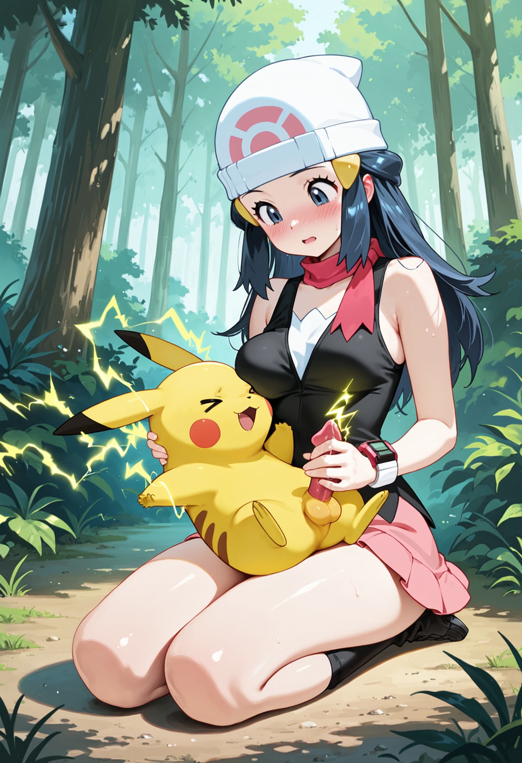 1boy, 1boy1girl, 1girl, 1girl1boy, 1girls, ai, ai art, ai assisted, ai generated, ai-created, beastiality, clothed, dawn (pokemon), electricity, female human, female human/male pokemon, game freak, generation 1 pokemon, greymaker, handjob, interspecies, male pokemon, male pokemon/female human, nintendo, nursing handjob, penis, pikachu, pokemon, pokemon (anime), pokemon (creature), pokemon (species), pokemon character, pokemon protagonist, pokemon trainer, pokephilia, stable diffusion, teenage girl, testicles, uncensored