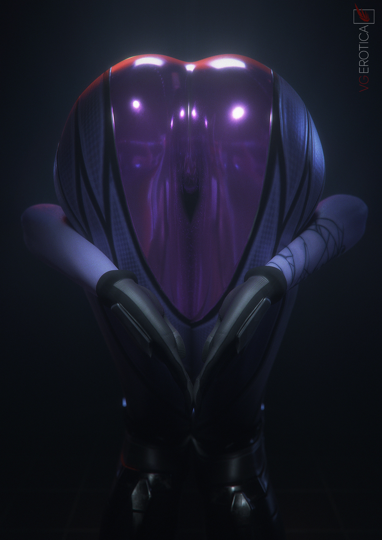 1girls, 2026, 3d, 3d (artwork), alternate version available, amelie lacroix, amen pose, ass, bending forward, bending over, bent over, big ass, blender, blizzard entertainment, bodysuit, female, female focus, female only, french, french female, heart-shaped butt, hi res, high quality, high resolution, highres, leaning, leaning forward, overwatch, pose, posing, praise da booty (meme), presenting, presenting ass, purple body, purple skin, showing ass, showing off, thick ass, thick thighs, vgerotica, watermark, widowmaker