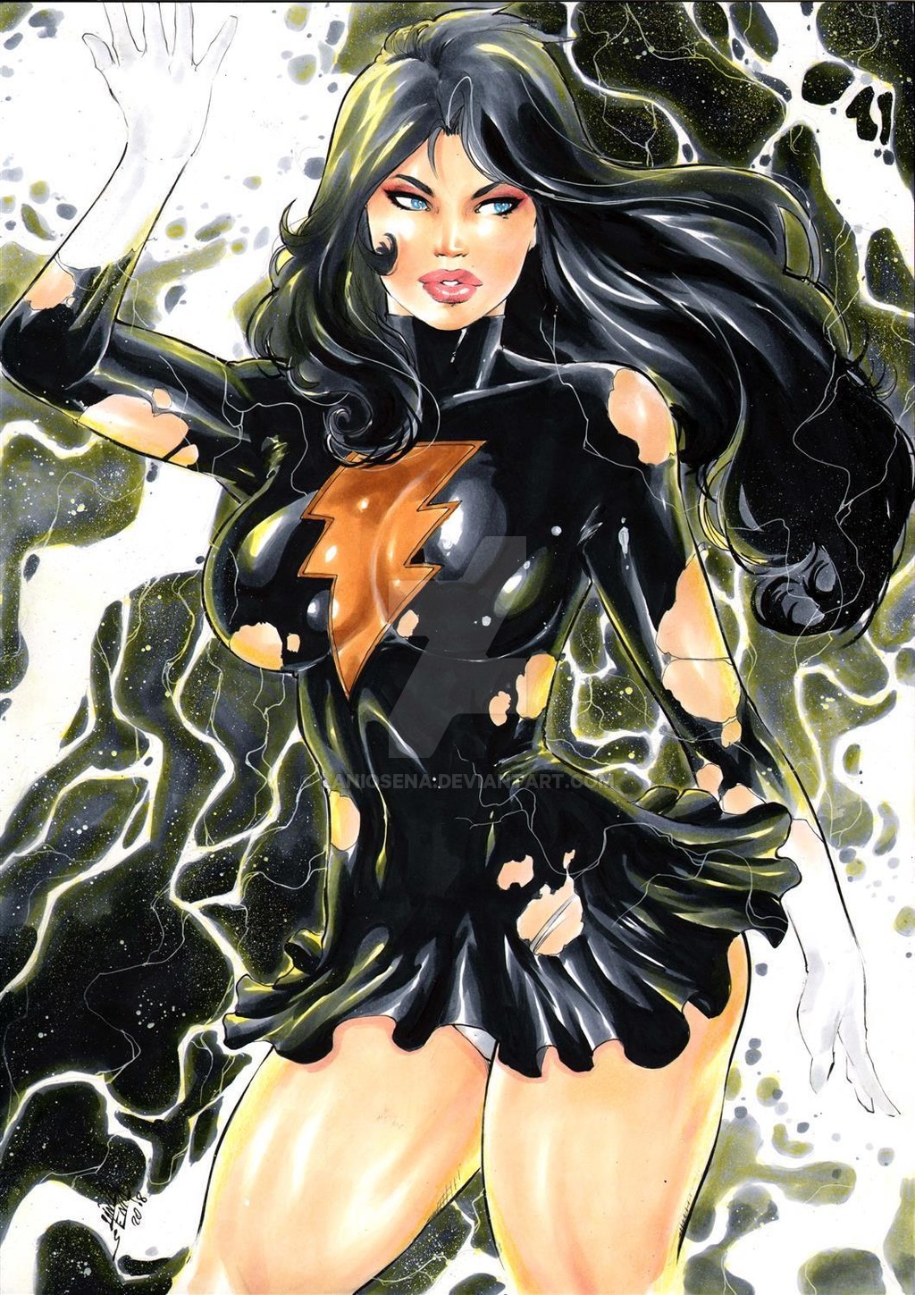 1girls 2018 alternate_costume aura big_breasts black_dress black_hair black_mary black_minidress black_skirt blue_eyes breasts busty curvaceous curvy dark_mary_marvel_(character) dated dc dc_comics deviantart distracting_watermark dress ed_benes_studio electricity female female_only human lanio_sena lightning lightning_blast lightning_bolt_symbol long_hair makeup mary_batson mary_marvel minidress miniskirt panties pink_lips pink_lipstick pinup shazam_(series) signature skintight skirt solo star starry_background stars superheroine supervillain thick_thighs thighs thong torn_clothes torn_clothing torn_dress voluptuous watermark white_panties white_thong