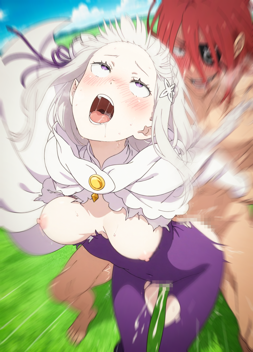 1boy, 1girls, 2026, 2d, ai generated, breasts, defeat rape, defeated, defeated heroine, elf, elf ears, elf female, elf girl, emilia (re:zero), fantasy, female, femsub, half-elf, human, human dominating, human dominating humanoid, humanoid, light-skinned female, male, maledom, raped by enemy, re:zero kara hajimeru isekai seikatsu, reid astrea (re:zero), sex, silver hair, tagme, victorious villain