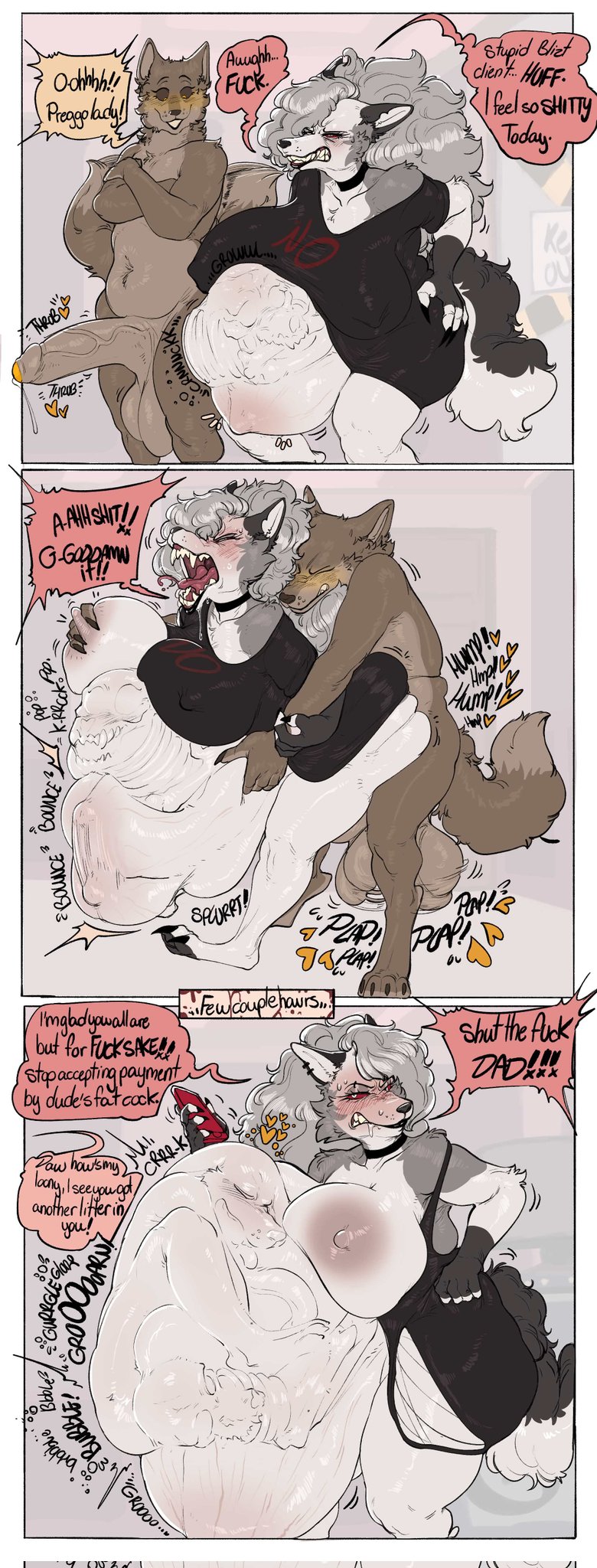 after vore, big ass, big balls, big boobs, big breasts, big penis, big thighs, female pred, furry, furry only, helluva boss, itskorrie, loona (helluva boss), male prey, pregnant, pregnant belly, pregnant female, vore, vore belly, vore comic, vore sex