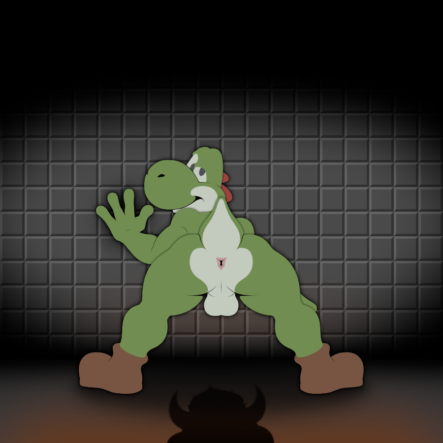 1:1 2025 2_horns 2boys 4_fingers against_surface against_wall anthro anus backsack balls biped black_eyes bowser brown_clothing brown_footwear brown_shoes butt clothing duo fingers footwear footwear_only furry furry_male furry_only gay genitals green_body green_skin green_yoshi horns imminent_sex incubus-valentine koopa looking_at_viewer looking_back looking_back_at_viewer male male/male mario_(series) mostly_nude nintendo perineum presenting presenting_anus presenting_balls presenting_hindquarters raised_tail rear_view reptile scalie shadow shoes shoes_only short_tail solo_focus spread_legs spreading standing tail white_balls white_body white_perineum white_skin yoshi