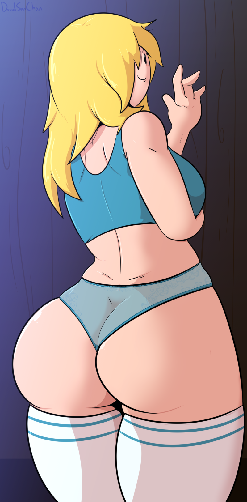 1girls 2019 adventure_time ass big_ass blonde_hair cartoon_network clothing davidsanchan female female_only fionna_the_human_girl hair human long_hair panties shorts solo