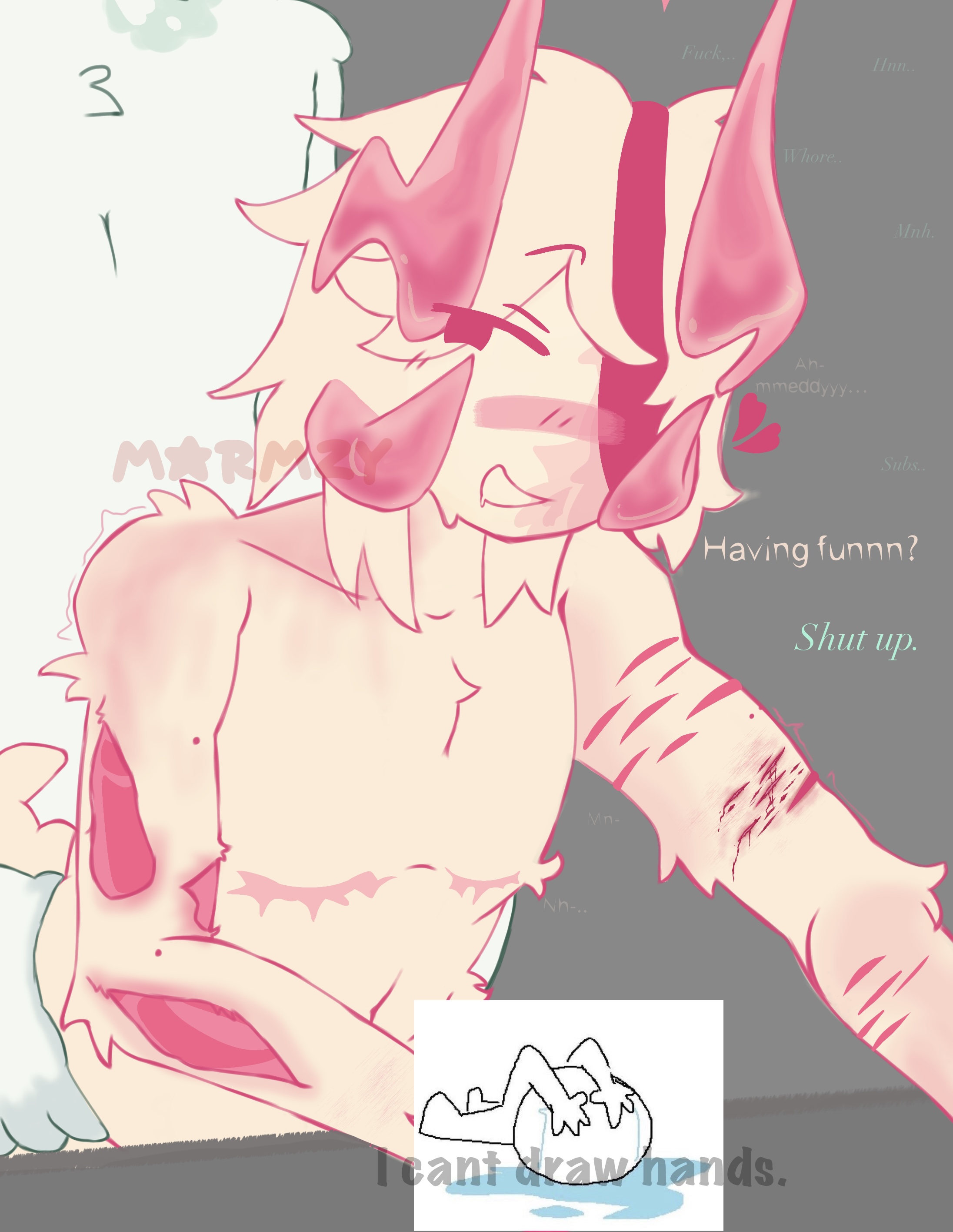ayeoi, gay, hard gay sex, inphernal, male, medkit (phighting), phighting, pink eyes, roblox, roblox game, robloxian, self harm, self harm scars, subspace (phighting), yaoi, yaoui, yaowu