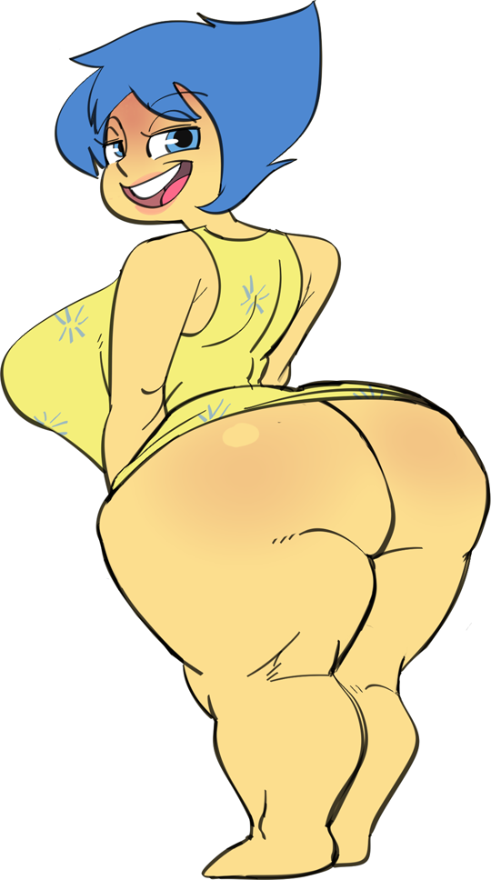 1girls ass ass_focus big_ass big_butt blue_eyes blue_hair bottomless disney dress female_only haczey huge_ass huge_butt inside_out inside_out_2 joy_(inside_out) looking_at_viewer looking_back no_panties one_eye_closed pixar short_hair short_hair_female sicknyasty solo solo_female solo_focus tagme yellow_body yellow_skin