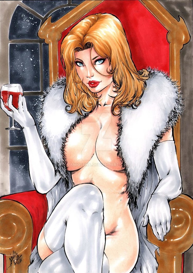 1girls 2018 arm_rest big_breasts blonde_hair blue_eyes bottomless breasts busty chair cleavage color crossed_legs curvaceous curvy dated deviantart distracting_watermark ed_benes_studio emma_frost facing_viewer female female_only fur fur_coat fur_collar fur_trim gloves goblet hellfire_club holding_goblet holding_object homo_superior human lanio_sena large_breasts legs_crossed long_hair looking_at_viewer makeup marvel marvel_comics mascara mound_of_venus mutant naked naked_elbow_gloves naked_female naked_thighhighs no_bra no_panties nude pinup red_lips red_lipstick red_wine signature sitting sitting_in_chair sitting_on_chair sleeves solo star stars stockings superheroine supervillain telepath thick_thighs thighs throne topless voluptuous watermark white_fur white_gloves white_queen white_sleeves white_stockings window wine wine_glass wine_goblet x-men