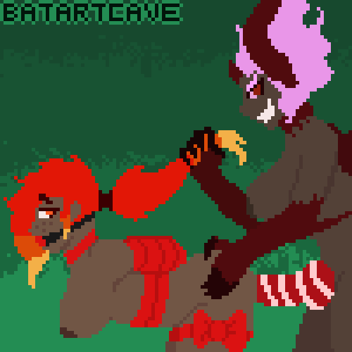 1:1, ambiguous penetration, animated, anthro, batartcave, bent over, bodily fluids, bound, brown nipples, brown skin, cum, cum inside, cum leaking, demon, english text, eyebrow through hair, eyebrows, female, female penetrated, from behind position, furry, futa penetrating, futa/female, futanari, genital fluids, gif, hair, hair grab, hands behind back, hands tied, horn, horned humanoid, human, human on humanoid, human penetrated, humanoid, humanoid penetrating, intersex, intersex penetrating, intersex/female, interspecies, knot, knotting, low res, mammal, motion lines, multicolored hair, nipples, penetration, pink eyes, pink hair, pixel art, pulling hair, red hair, red sclera, ribbons, sex, text, translucent, translucent hair