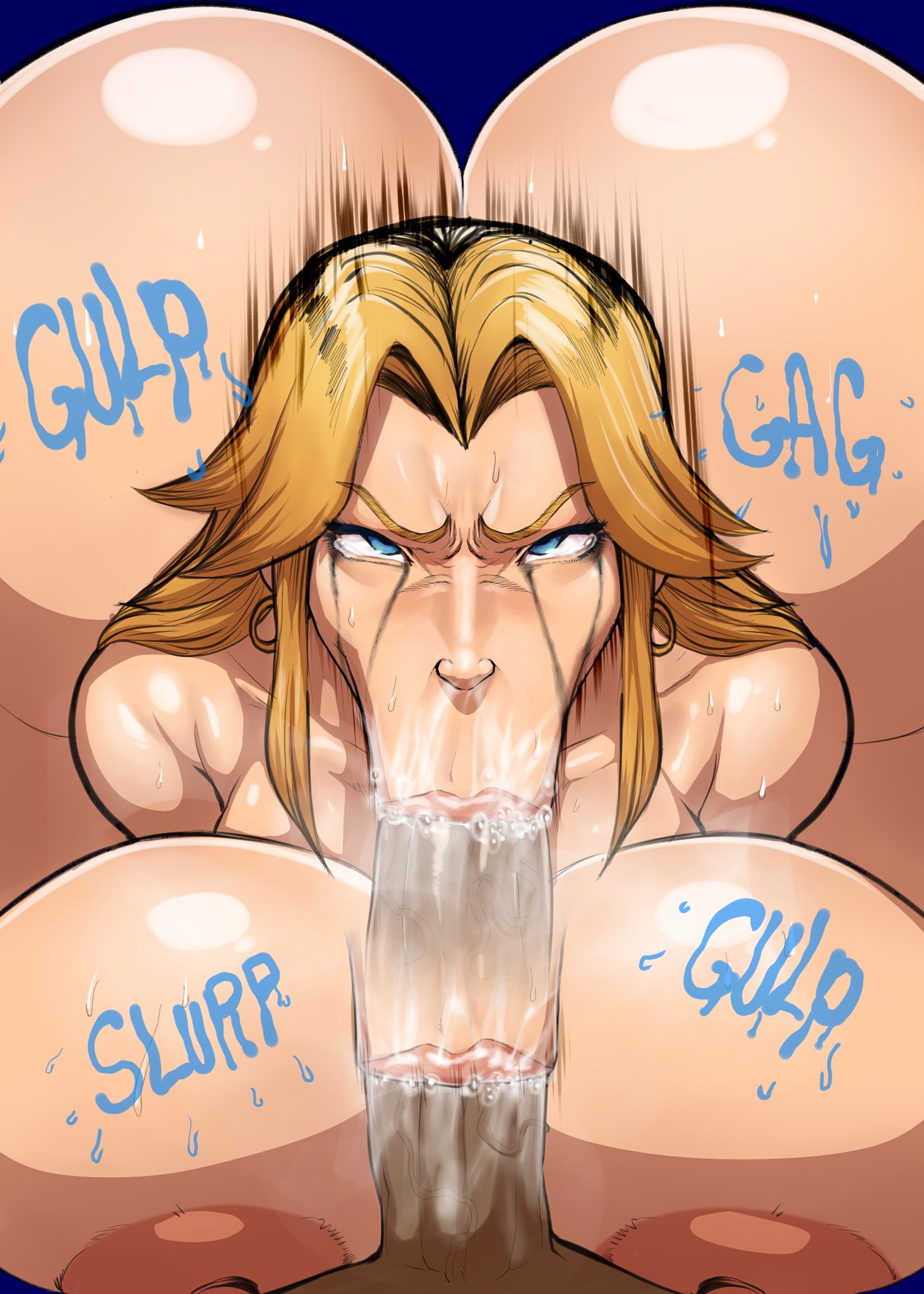 :>=, anteater face, ass, breasts, dark penis, dark skin, dark-skinned male, english text, fellatio, female, huge ass, huge breasts, huge butt, human, human female, interracial, invisible woman, invisible woman (marvel rivals), jombleywombley, light skin, light-skinned female, male, male/female, marvel, marvel comics, marvel rivals, partial male, penis, running mascara, sue storm, sweat