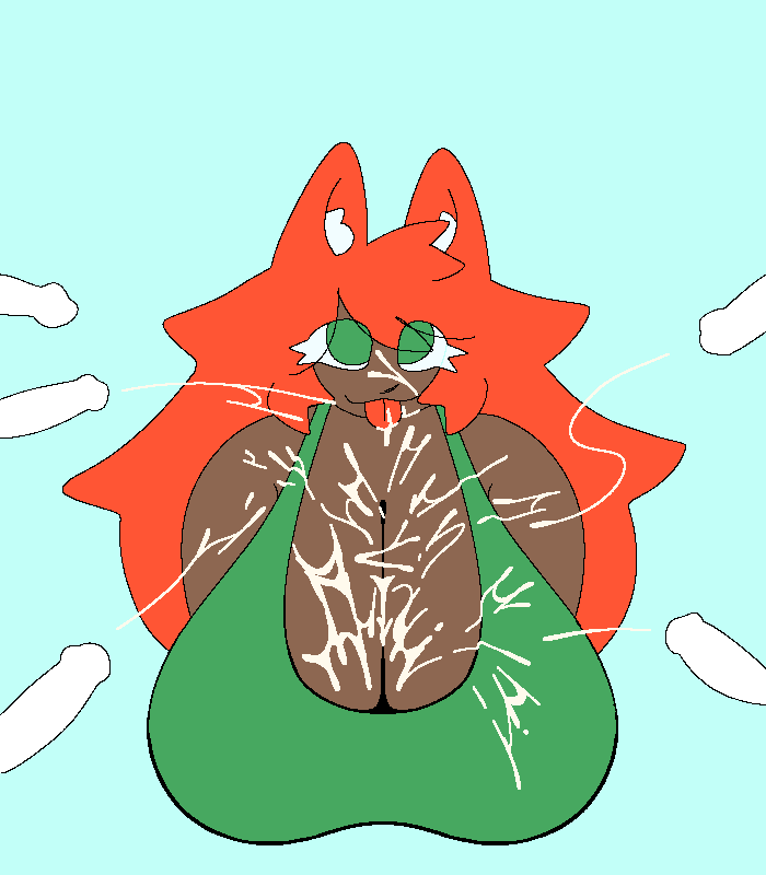 :3 :p above_view angel_sinz big_breasts breasts cleavage covered_in_cum cum cum_on_breasts cum_on_face cumshot cute digital_media_(artwork) disembodied_penis fox_ears fox_girl huge_breasts long_hair looking_at_viewer orange_hair pov tank_top terraria tongue tongue_out zoologist_(terraria)
