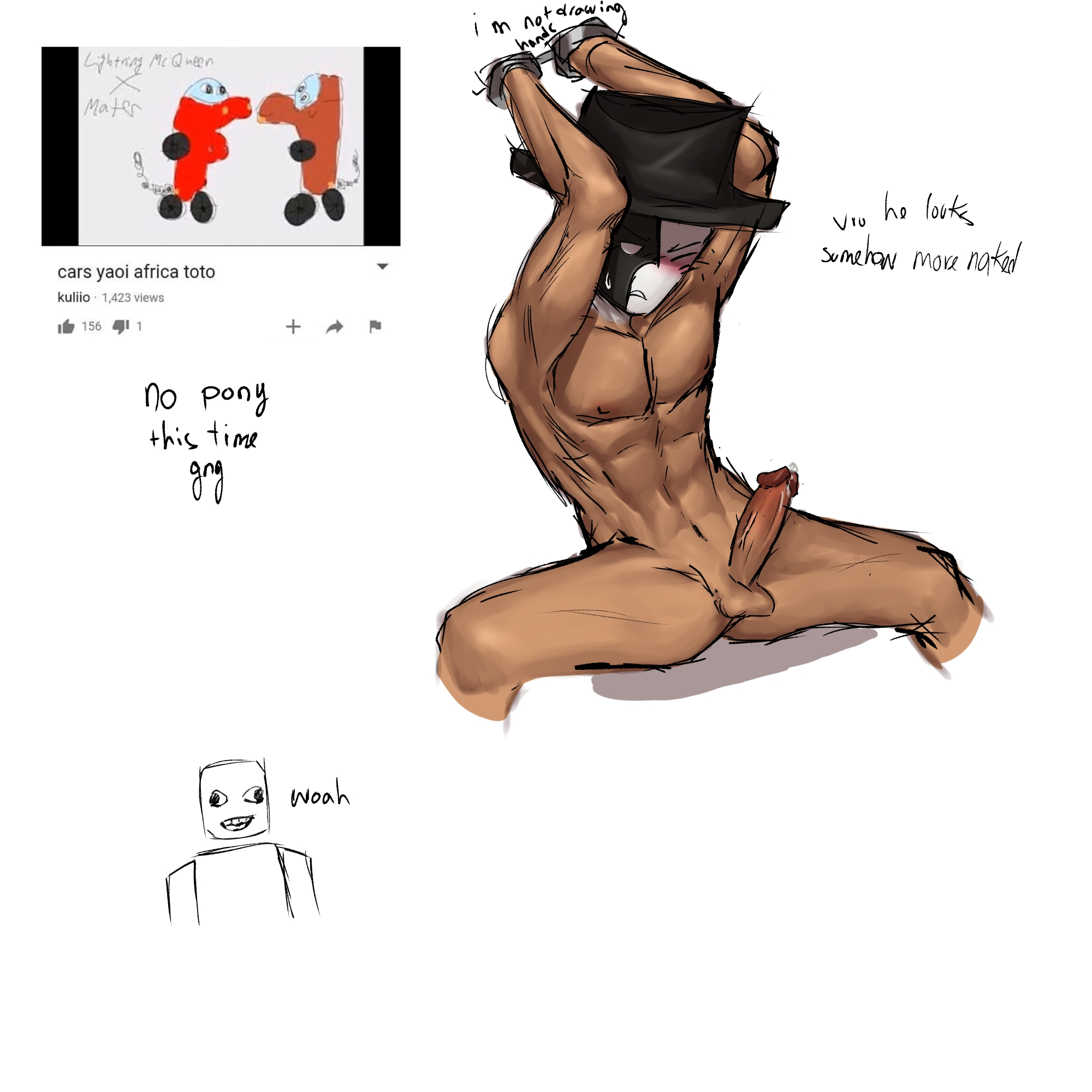 1boy, artful (die of death), blush, blushing male, die of death (roblox), lornan1hater, makeup, male, male focus, male only, naked, nude, nude male, restrained, roblox, roblox game, robloxian, self upload, tagme