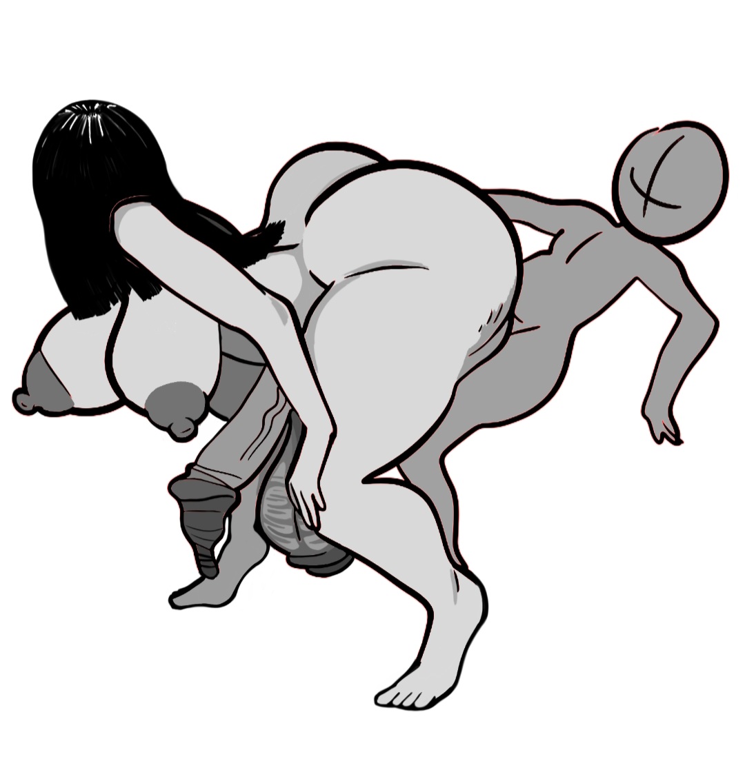 1boy, 1futa, 2d, almakhadie (artist), anal sex, balls, canon futa, canon intersex, cock, darkened balls, darkened nipples, darkened penis, foreskin, foreskin overhang, futanari, ghost, ghost futa, hair covering face, hiding face, intersex, loose foreskin, madness combat, male, male on futa, penis, pounding ass, ringu, sadako yamamura, the ring, uncircumcised, yamamura sadako