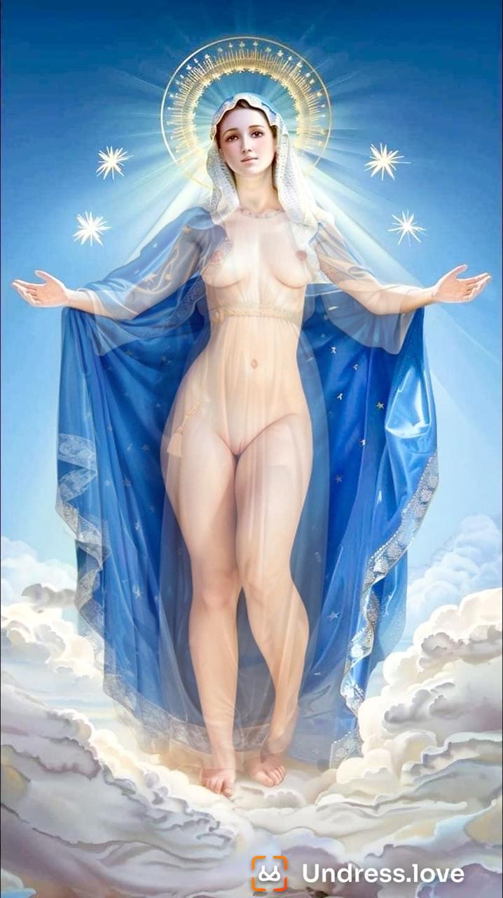 1girls, ai generated, aura, bible, blue eyes, breasts, brown hair, casual, christianity, clothing, female, female only, fuckeable, halo, human, long hair, married, mature, milf, mother, nonsexual, nonsexual nudity, outerwear, pale skin, pale-skinned female, religion, tagme, translucent clothing, veil, virgin, virgin mary
