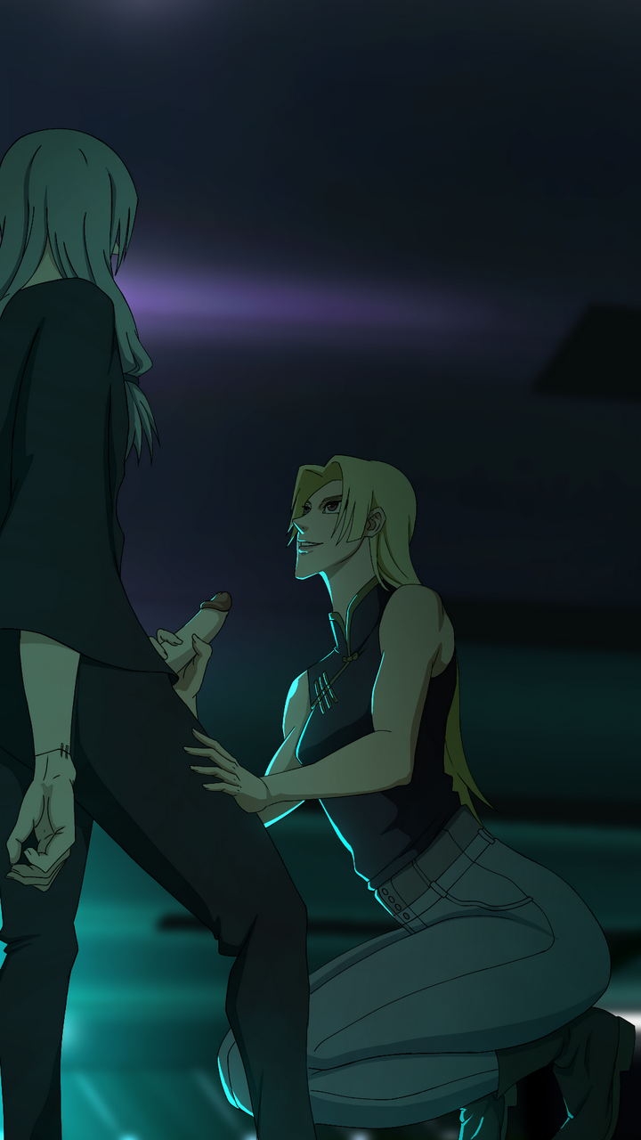 1girls, blonde hair, female, jeans, jujutsu kaisen, mahito (jujutsu kaisen), male, penis, tongol123, yuki tsukumo