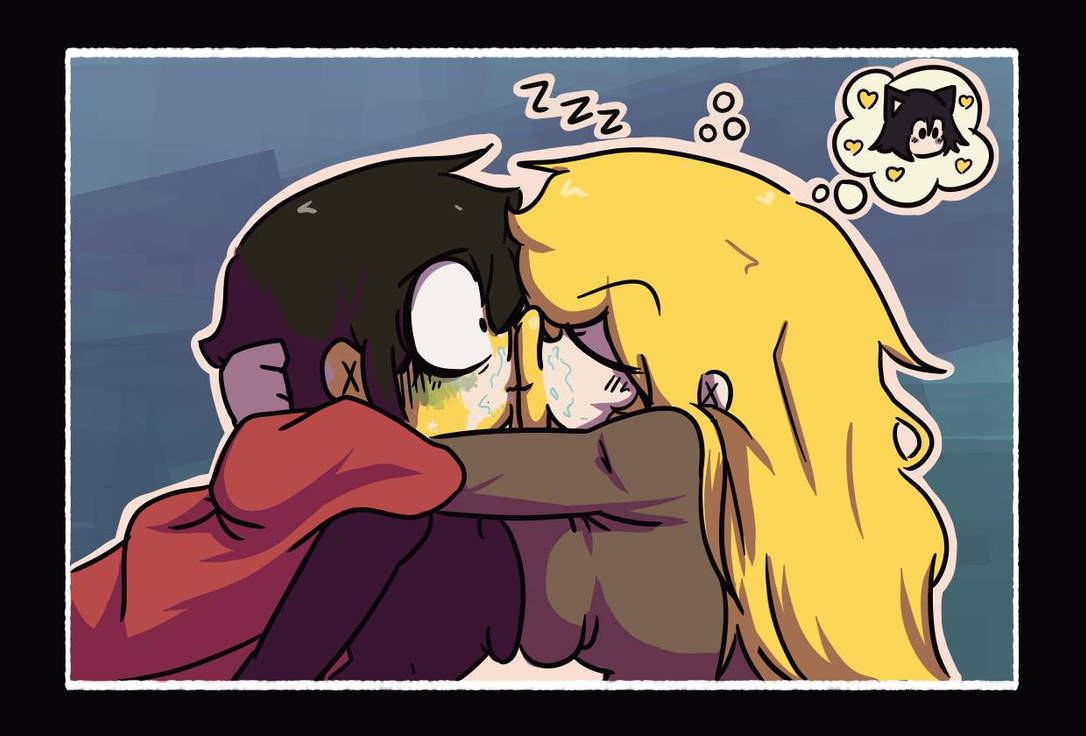 2d_(artwork) boob_squish digital_media_(artwork) dreaming female forced fully_clothed incest kissing lipstick rappythu rooster_teeth ruby_rose rwby sisters sketch sleeping yang_xiao_long yuri zombiecodku