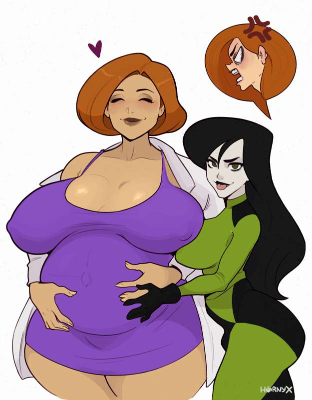 1futa, 2girls, anger vein, angry, ann possible, belly button visible through clothing, big ass, big breasts, black hair, bodysuit, breasts, bulge, closed eyes, cucked by enemy, cucked by rival, cuckquean, daughter, dress, female, futa on female, futa wife, futa with female, futanari, ginger, hand on belly, happy, hornyx, implied cuckolding, in front of cuckold, intersex, kim possible, kimberly ann possible, labcoat, large breasts, massive breasts, mature female, milf, mother, mother and daughter, motherly cuckold, netorare, nipple bulge, pregnant, pregnant belly, pregnant female, rubbing breasts, shego, smile, thick thighs, tongue, tongue out, venus body, voluptuous