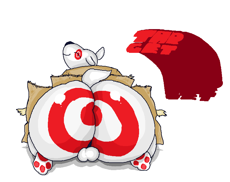 anthro big_balls big_butt box bullseye_(target) canine male_only tail target target_corporation