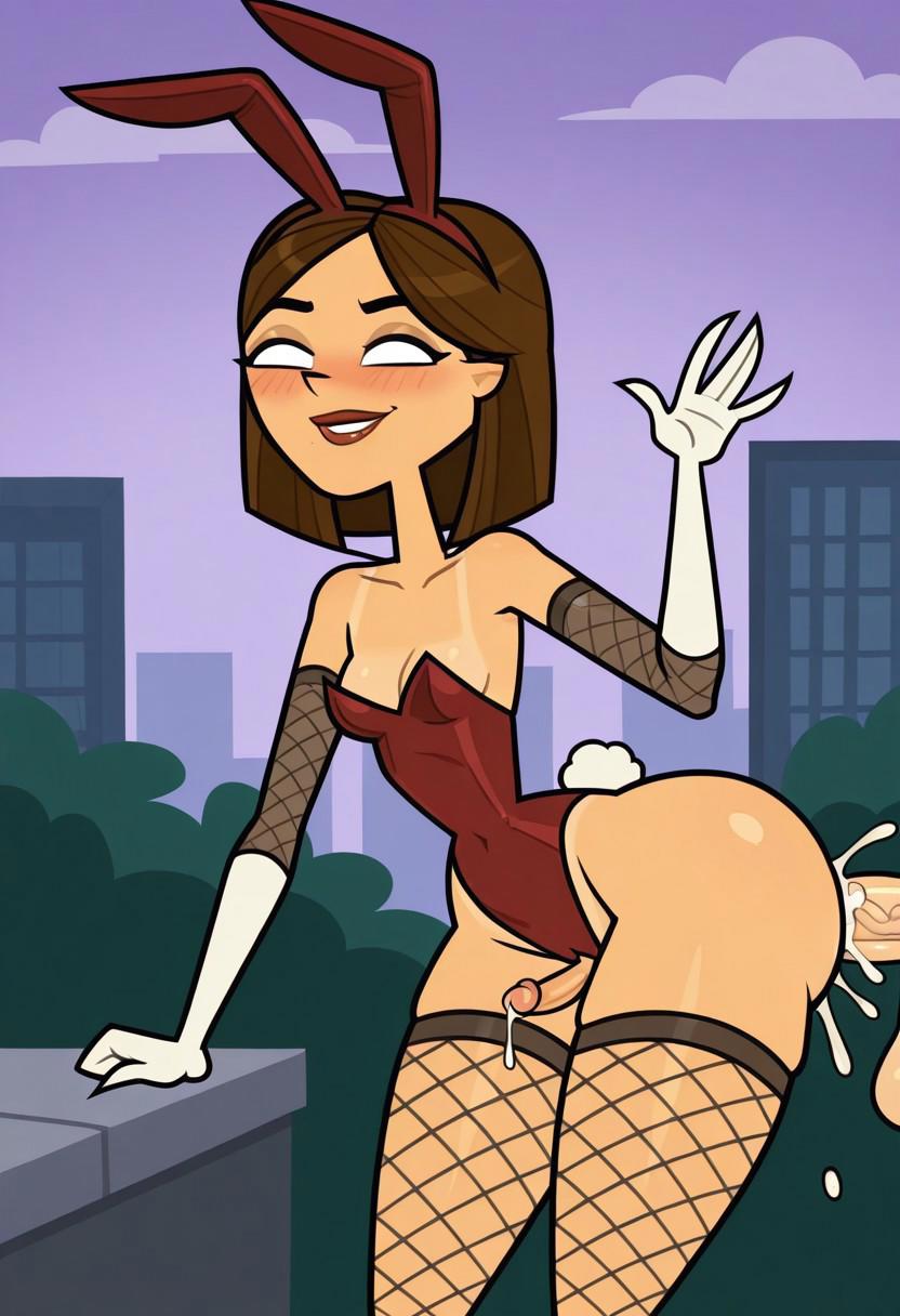 ai_generated amelie_(disventure_camp) bunny_ears bunny_tail cum cumming disventure_camp disventure_camp:_carnival_of_chaos doggy_style futanari intersex male male_on_futa odd_nation_cartoons partial_male radiorevolutionai small_breasts small_penis