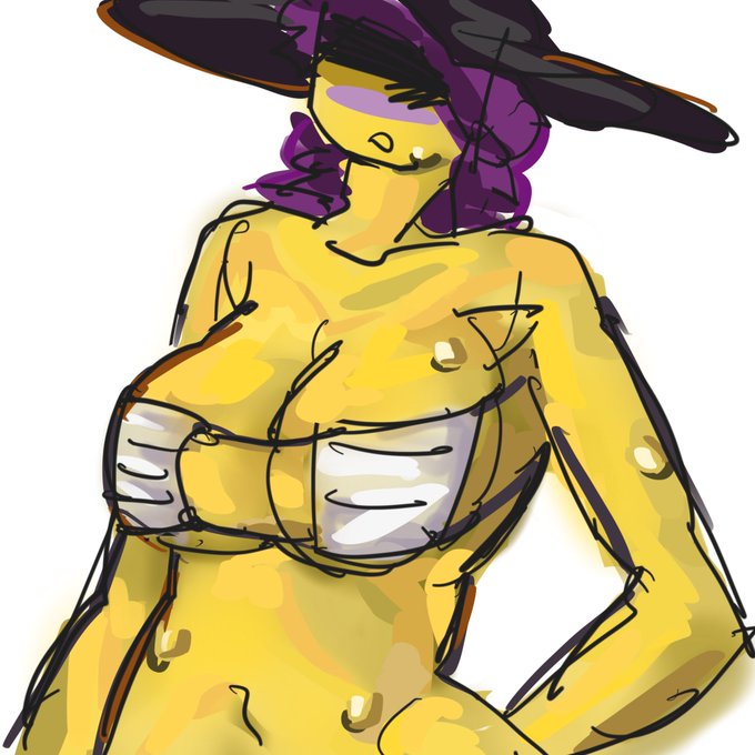 1girls, big breasts, blush, boob focus, bra, breasts, cleavage, female, forsaken (roblox), jane doe (forsaken), jane doe (roblox), obscured eyes, purple hair, roblox, roblox game, robloxian, rrresna, self upload, solo, solo female, square bikini, sun hat, sweat, sweaty, tagme, yellow skin