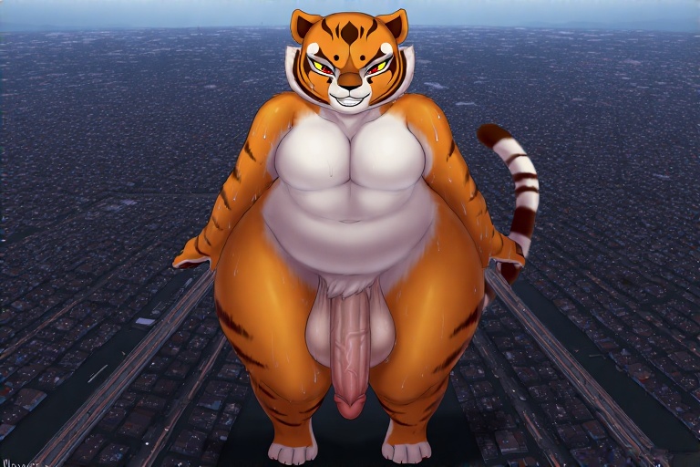 ai_generated dreamworks futanari giantess intersex kung_fu_panda master_tigress perchance_ai