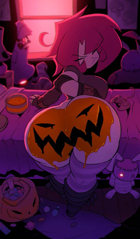 1girls 2016 aged_up ass bag bigdad bodypaint candy_bag dat_ass electronics female female_focus female_only footwear game_controller gaz_membrane halloween human invader_zim jack-o'-lantern nickelodeon pale_skin pumpkin_basket pumpkin_butt thicc_gaz thick_ass thick_thighs thighhighs thighs trick_or_treat_bag wide_hips wristwear