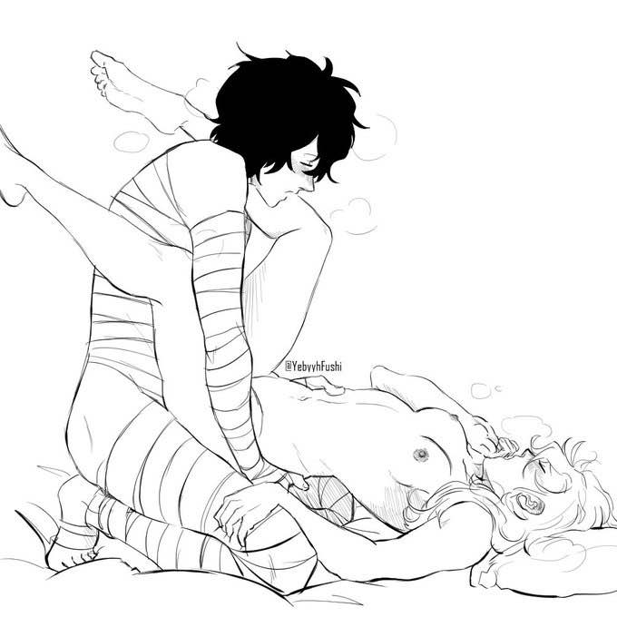 1boy, bandage, bandages, bungo stray dogs, bungou stray dogs, chuuya nakahara, closed eyes, cuntboy, cuntboy/male, dazai osamu, intersex, male, male only, nakahara chuuya, on bed, osamu dazai, panting, penis, penis in pussy, pillow, pussy, vaginal penetration, vaginal sex