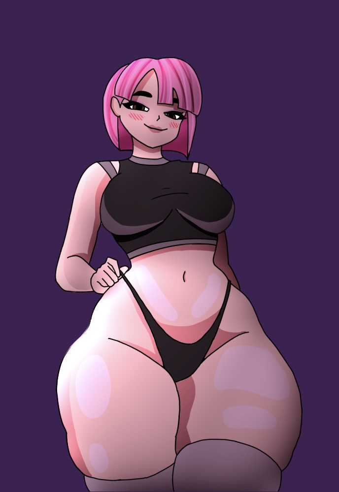 1girls big_breasts fortnite fortnite:_battle_royale harmonizer_(fortnite) hips naughty_face panties pink_hair thick_thighs thighs wide_hips