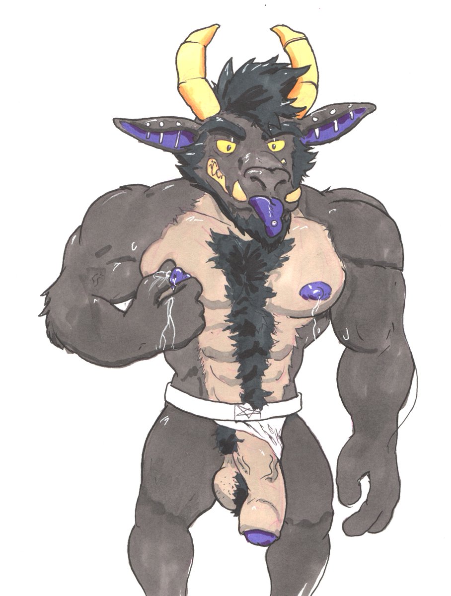 1boy abs anthro azul_(artist) ball_tuft balls ballsack beard beige_countershading black_hair body_fur body_hair caprine chest_tuft clothing crotch_tuft demon ear_piercing facial_hair fangs flaccid_penis foreskin goat grey_fur hairy_balls hi_res horns humanoid_penis intact jockstrap jockstrap_aside krampus lactating male male_lactation male_nipples male_only male_pubic_hair mammal masculine mature_male mostly_nude muscles muscular_male nipple_pinch partially_retracted_foreskin pecs penis penis_out piercing pinch scrotum solo standing teeth testicles tongue tongue_out toony tuft uncut underwear vein veiny_penis yellow_sclera