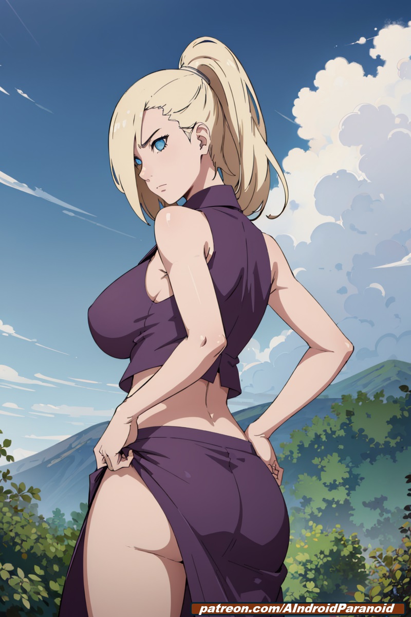 1girls, ai generated, aindroidparanoid, ass, big ass, big breasts, big butt, blonde hair, boruto: naruto next generations, breasts, female, female only, green eyes, huge ass, huge breasts, human, ino yamanaka, large ass, large breasts, large butt, naruto, naruto (series), outdoors, park, purple clothing, solo, stable diffusion, tall female